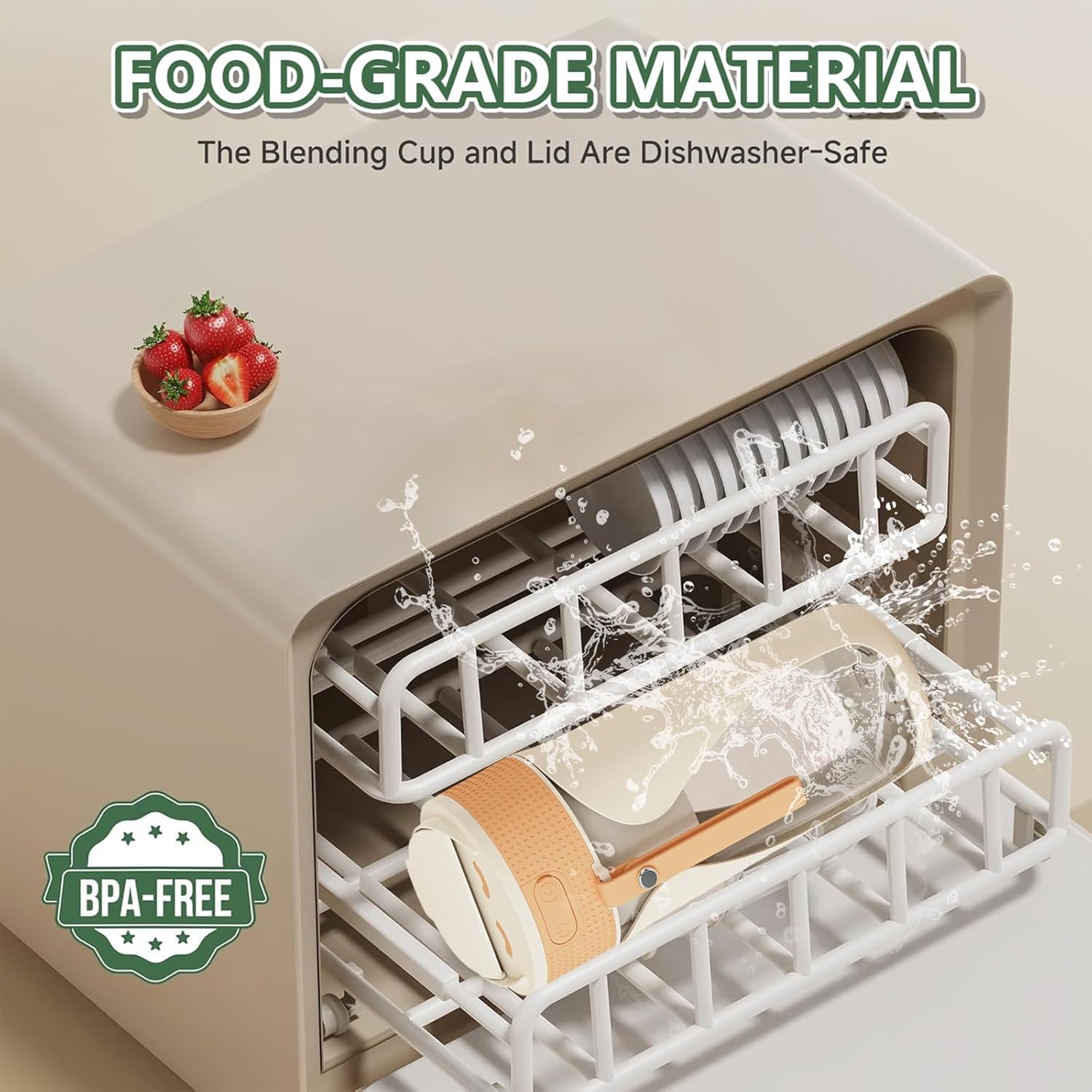 Portable Blender Cup- 450ml Multi-Function Blender with Ice-Crushing,Strong Cutting Power with 6 Blades, BPA Free, USB-C Rechargeable,Fruit Veggie Juicer Cup for Home, Sport, Office, Camping