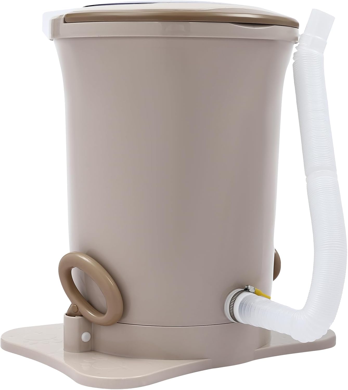 Manual Clothes Dryer Portable Mini Dryer 3.17Gal Foot Powered Washing Machine Portable Single Tub Dryer Machine Non electric Laundry Dryer for Camping, Apartment, Student Residence (Apricot Color)