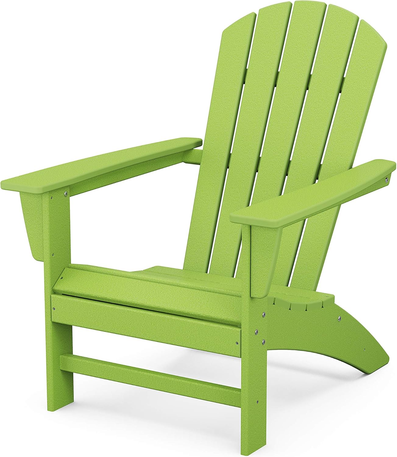 POLYWOOD Nautical Curveback Adirondack Chair, Green, High Density Polyethylene (HDPE), Weather-resistant, Outdoor, Relaxing