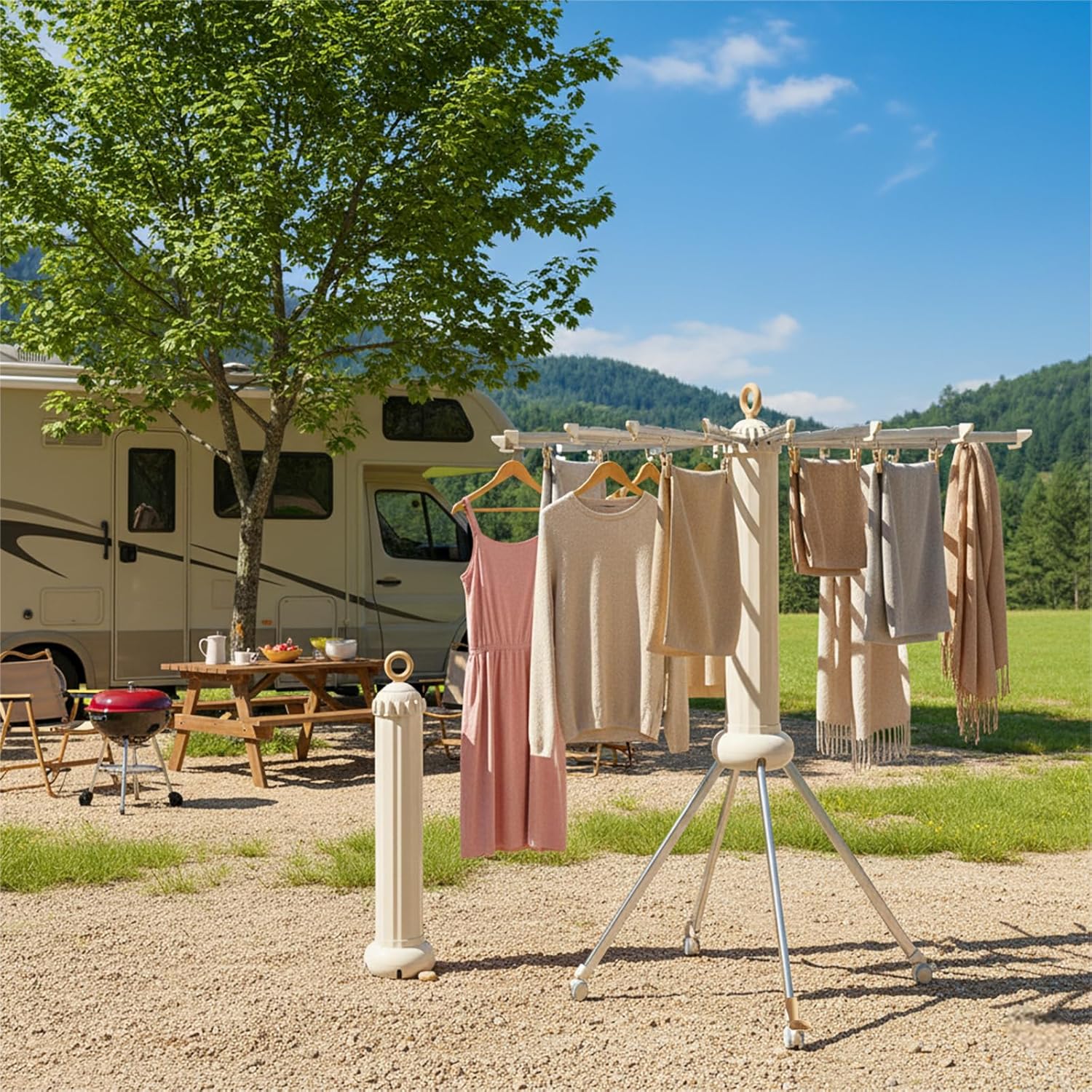 Clothes Drying Rack Foldable Clothing Racks Collapsible Laundry Drying Rack Folding Drying Racks for Clothes, Used for Indoor, RV, Dorm, Yard, Camping, Outdoor