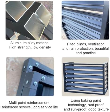 Air Conditioner Covers, Outdoor Anti Theft Aluminum A C Cover Privacy Fence Screen, Used for Outdoor Unit Noise Reduction(White,2 3P)