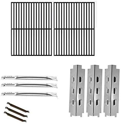 Repair Kit for Charbroil 463420507, 463460708, 463470109, 463460710 BBQ Gas Grill Includes 3 Stainless Steel Burner, 3 Stainless Heat Plates, 3 Crossover Tubes and Porcelain Steel Cooking Grids