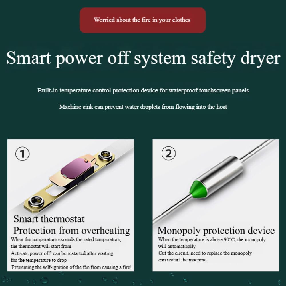 Portable Clothes Dryer, 2300W Mini Portable Electric Laundry Dryer, Super Quiet Warmer Drying Rack With Remote Control 8 Gear Temperature Adjustment Dryer for Travel,RV, Home,Apartment