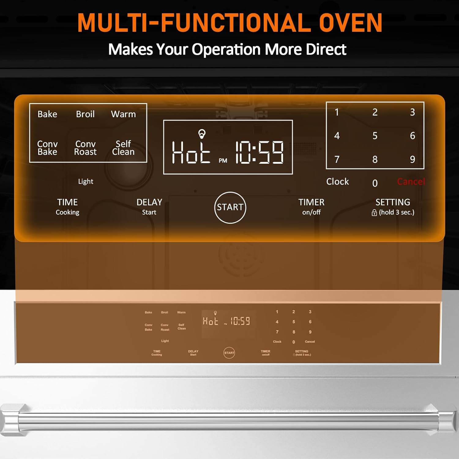 30 inch Electric Single Wall Oven with Convection Fan Touch Control, Large Oven Capacity, 360° Rotisserie, Fingerprint Resistant Stainless Steel