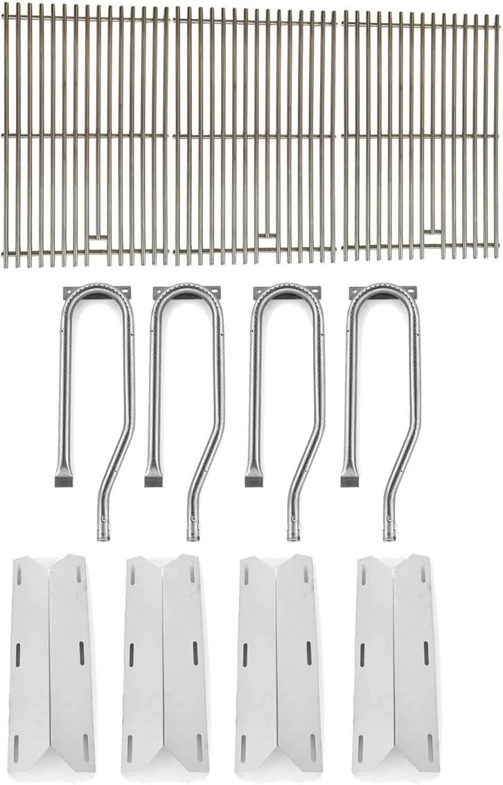 Jenn Air 720-0337, 7200337, 720 0337 Repair Kit for BBQ Gas Grill Includes 4 Stainless Burners, 4 Stainless Heat Plates and Stainless Steel Grates