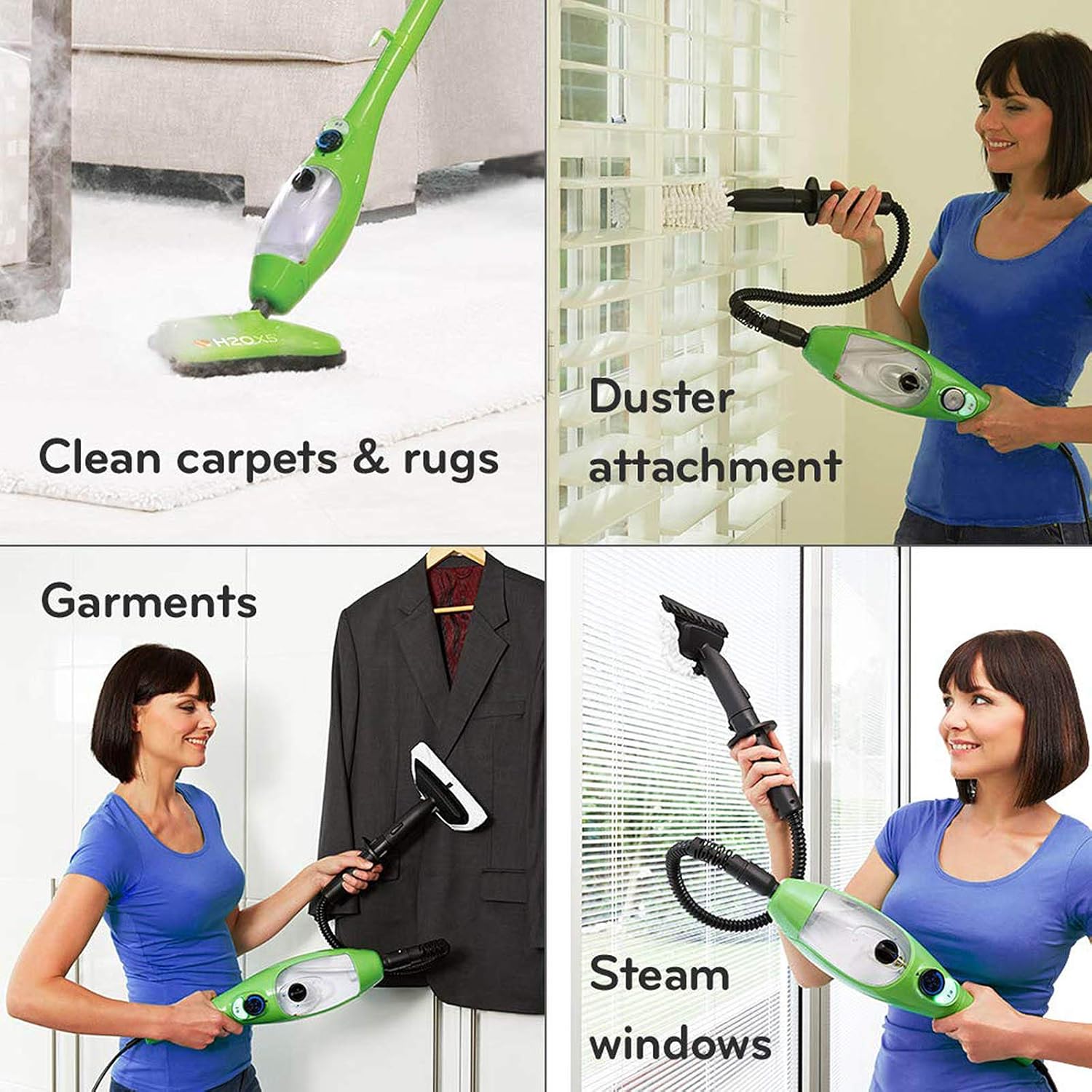 Electric Mop Floor Cleaner Cordless Multifunctional Household Rechargeable Steam Mop Handheld Vacuum Floor and Carpet Cleaner Green (Green)