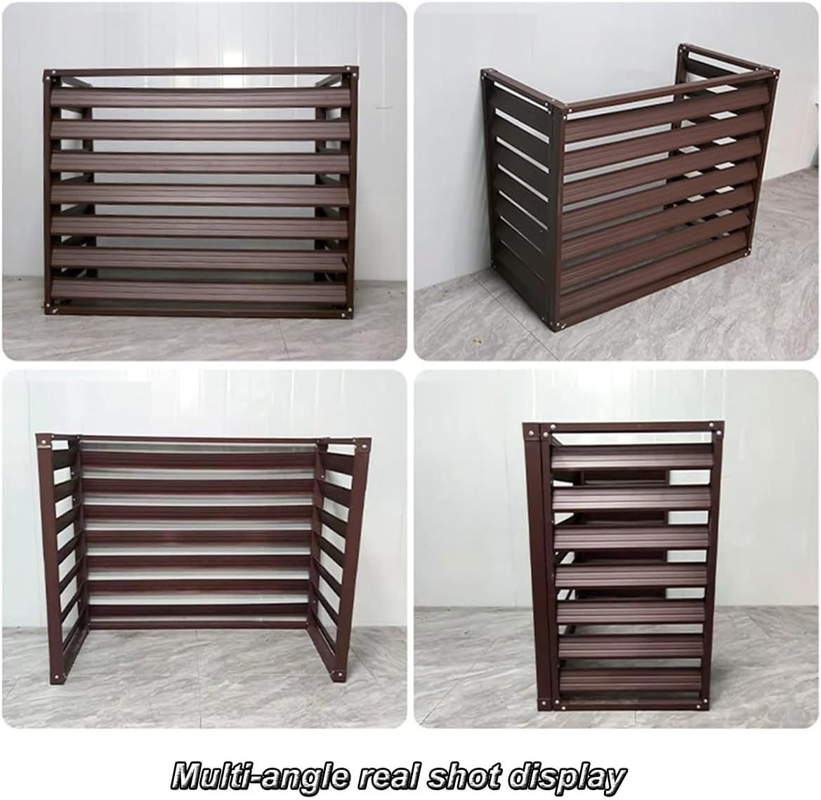 Outdoor Air Conditioner Cover For Heat Pump, Air Conditioner Protection Cover Aluminium To Hide Outdoor Air Conditioner Unit Flower Stand Louvered Fireproof(110*80*60cm)