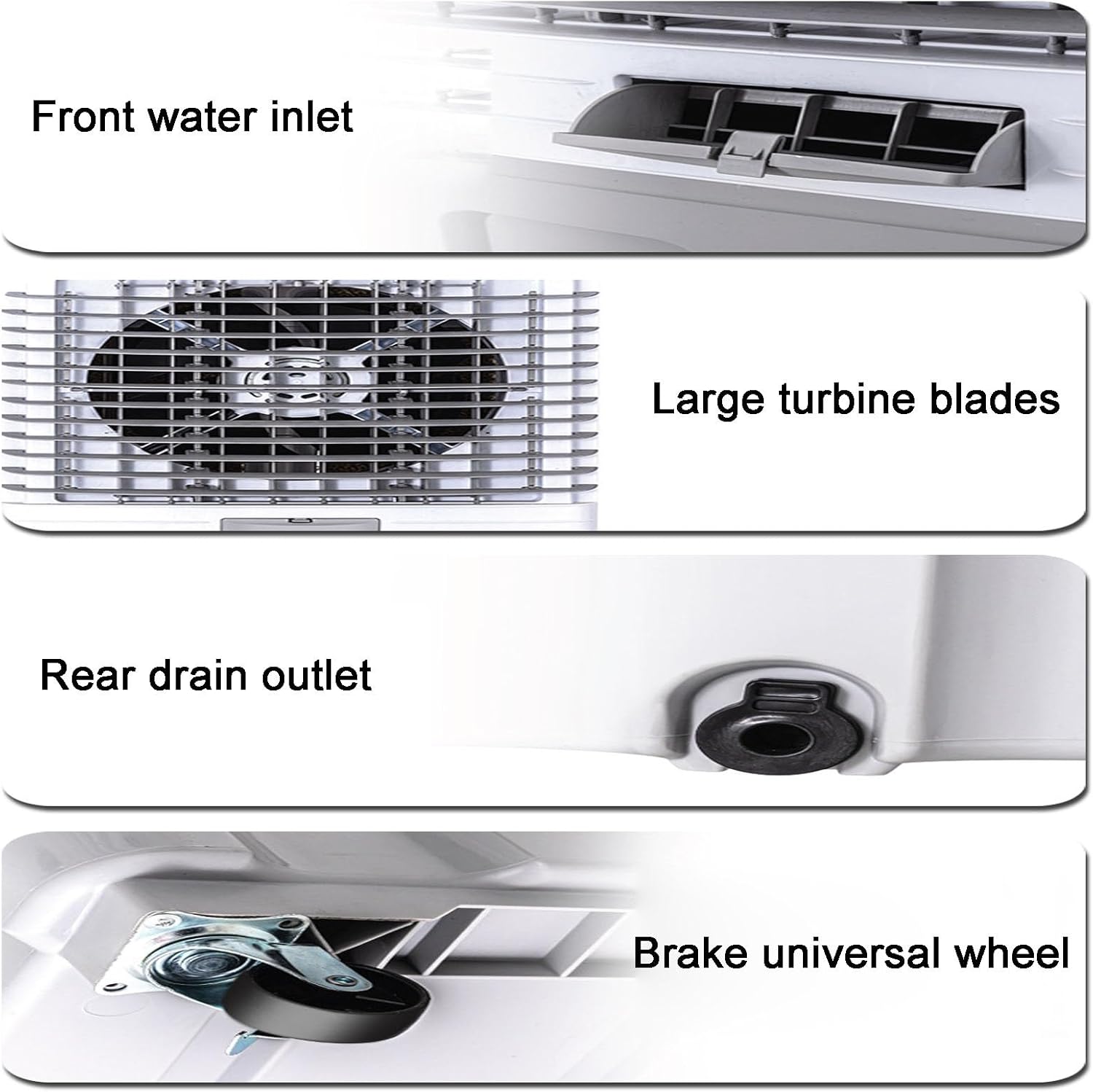 Evaporative Cooler, 3 in 1 Portable Air Cooler, Windowless Air Conditioner with 3 Speeds, Knob, 13 Gal Tank for Outdoor, Office, Home