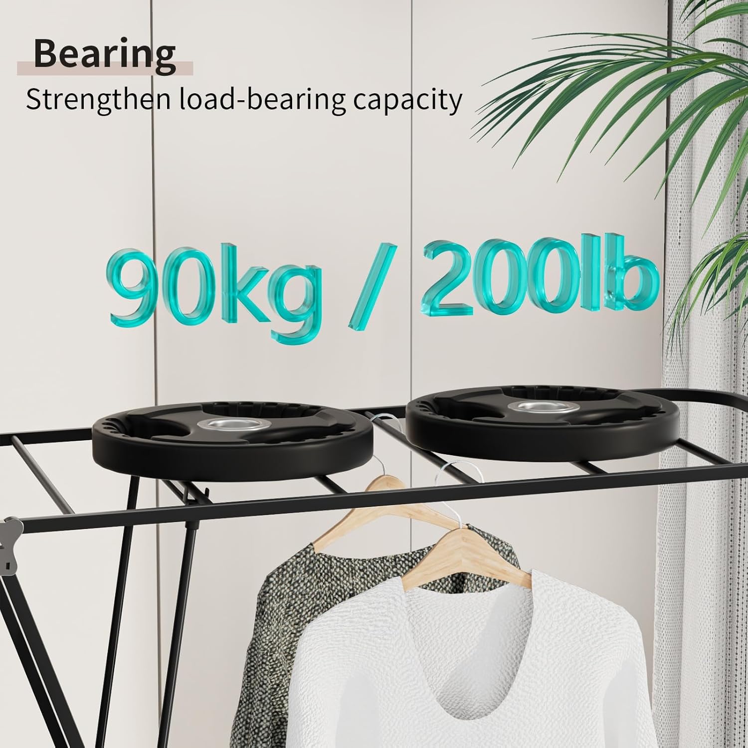 Clothes Drying Rack, Heavy Duty Gullwing Drying Rack, 71inch Laundry Clothes Dryer Rack with Wheels, Large Foldable Clothes Stand with Shoe Drying Rack, Extra Large 3-Layer Cloth Dryer Black