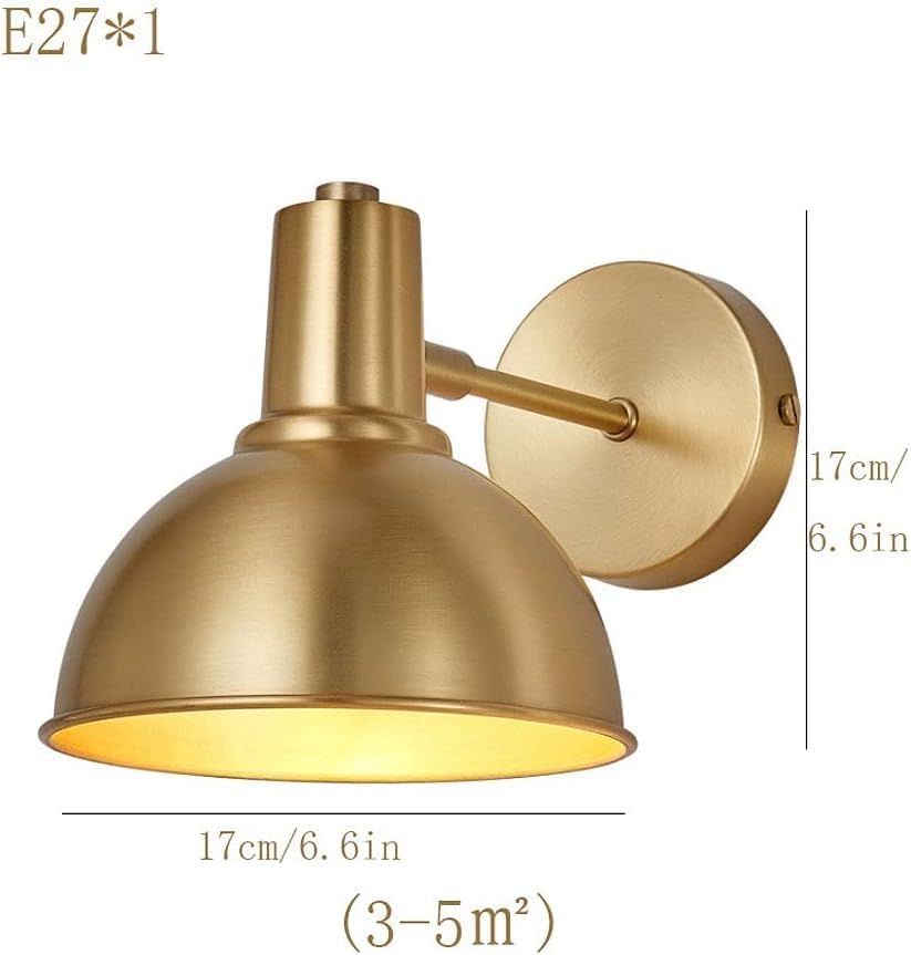 Brass Wall Sconce Light Metal Copper Lamp Compatible with Restaurant Home Bar Bedroom Bedside Corridor,Household