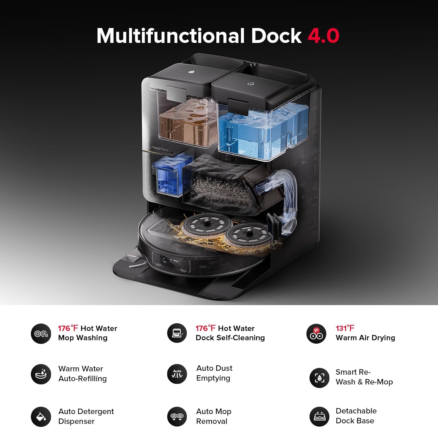 roborock Saros Z70 Robot Vacuum Cleaner and 480ml Floor Cleaning Solution Bundle