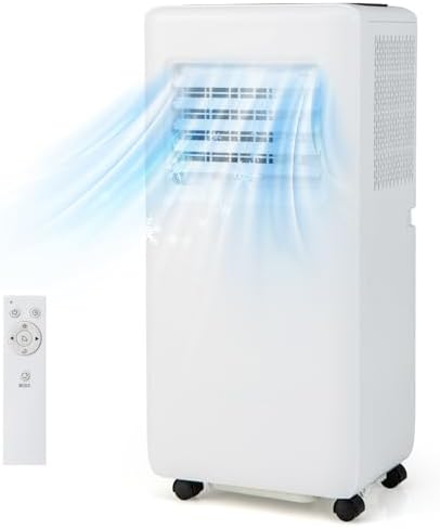 DORTALA 8000 BTU Portable Air Conditioner, 3-in-1 Floor Standing AC Unit with Remote Control, 24H Timer, Window Installation Kit, Cool Rooms Up to 250 Sq.Ft