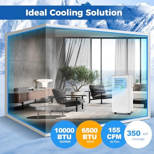 DORTALA 10000 BTU Portable Air Conditioner, 3 in 1 AC Unit, Fan & Dehumidifier for Rooms up to 350 Sq.Ft, Quiet Floor Standing AC w/ 24H Timer, Remote Control & Installation Kit