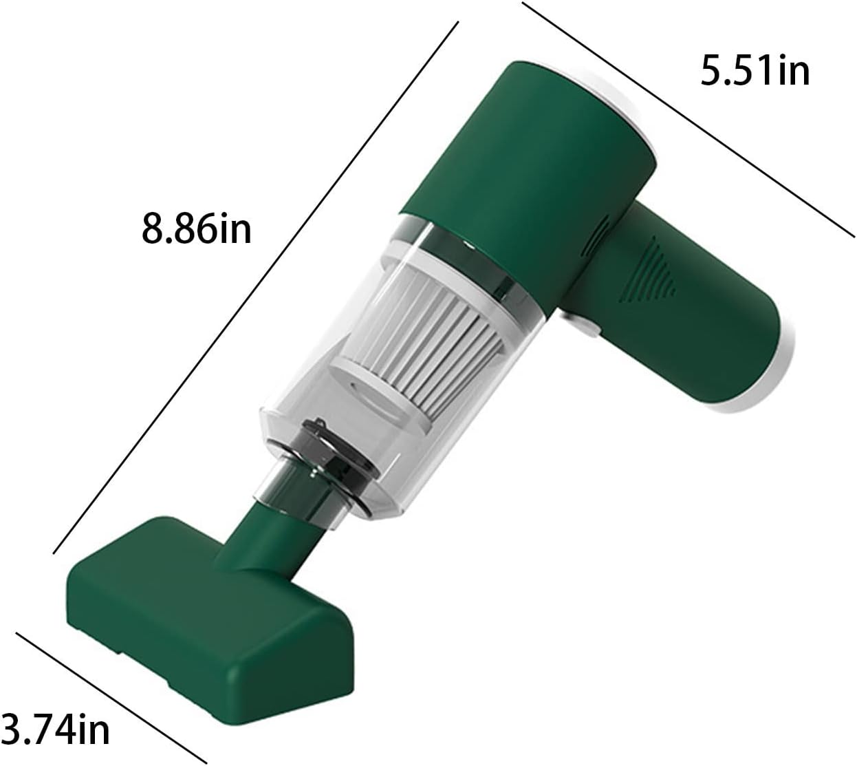 Portable Handheld Wireless Car Vacuum Cleaner Cordless Rechargeable Light Weight Household Compact 6000pa High Suction 2000mah Capacity Cleaner for Car Home Office (Green)