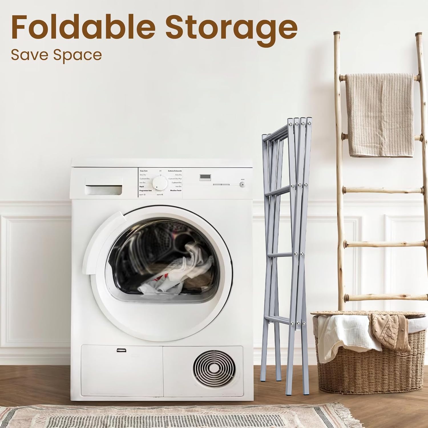 Whitmor Oversized Metal Drying Rack, Silver