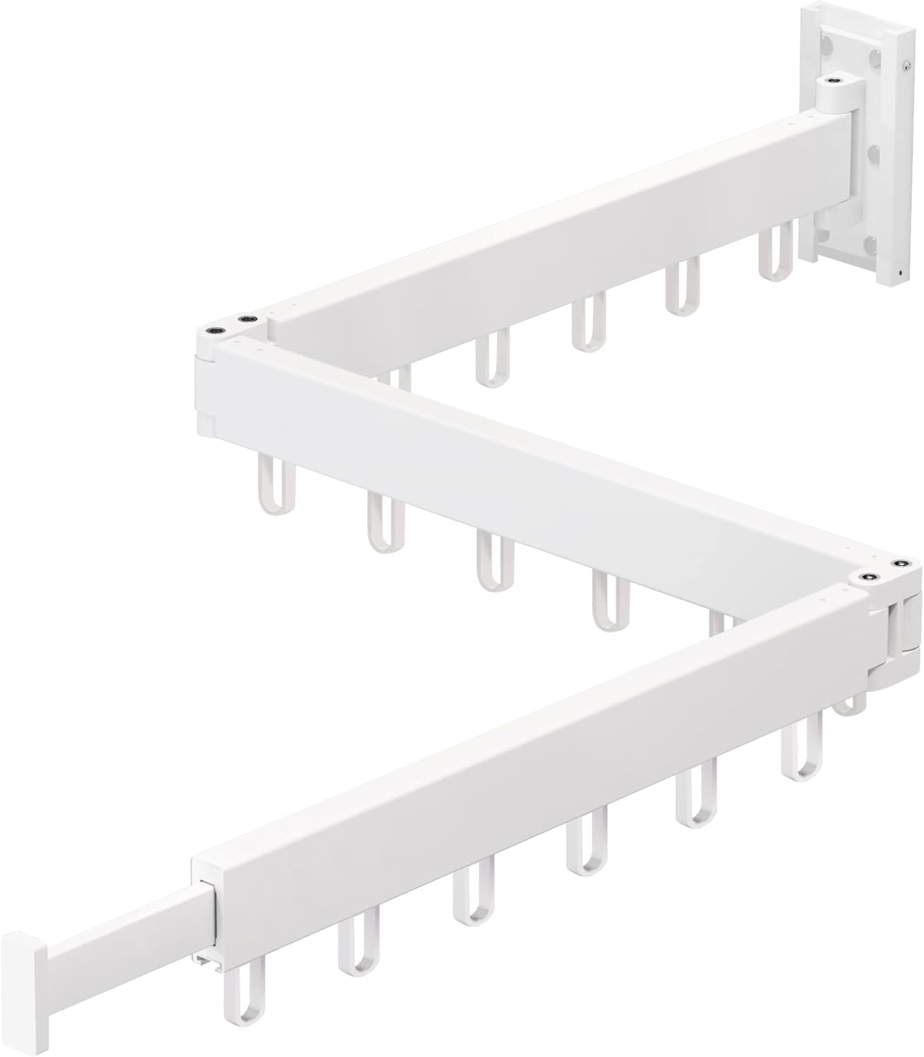 Clothes Drying Rack Wall Mounted,Drying Rack Clothing,Clothes Hanging Rack,Retractable,Collapsible(Tri-Fold), White Color(Ring)