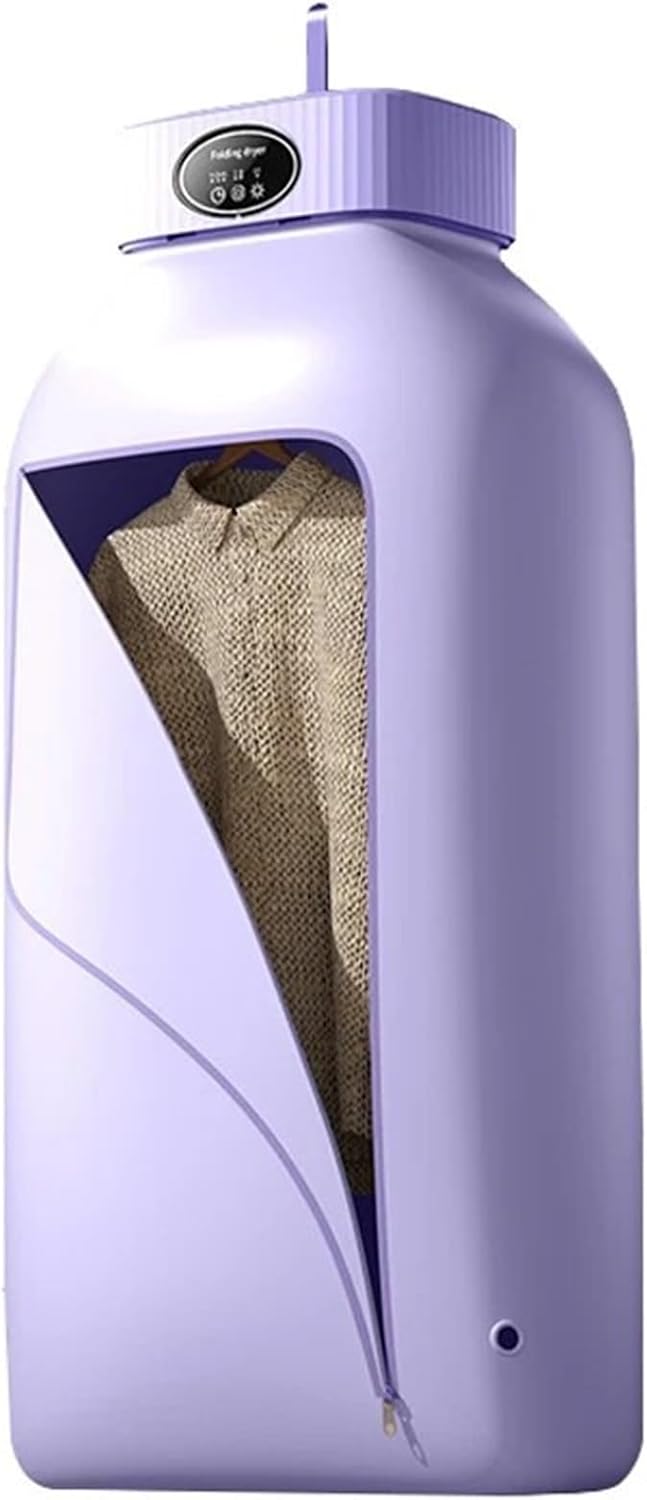 Portable Clothes Dryer, Folded Electric Clothes Dryer Smart Drying Rack Hang Ultraviolet Dryer Machine,for Travel,Apartment(Purple)