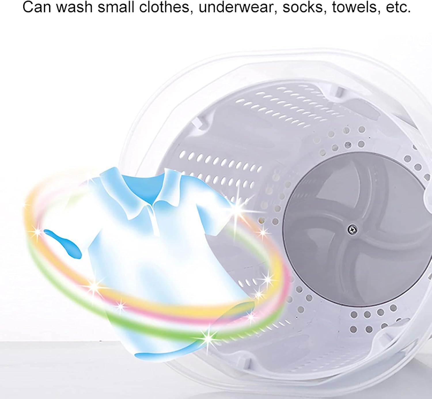 Mini Portable Washing Machine, Manual Hand Clothes Washer with Retro Design, Underwear Washing Machine for Camping, Traveling, Apartments, Dorms, RVs, Laundry Washer