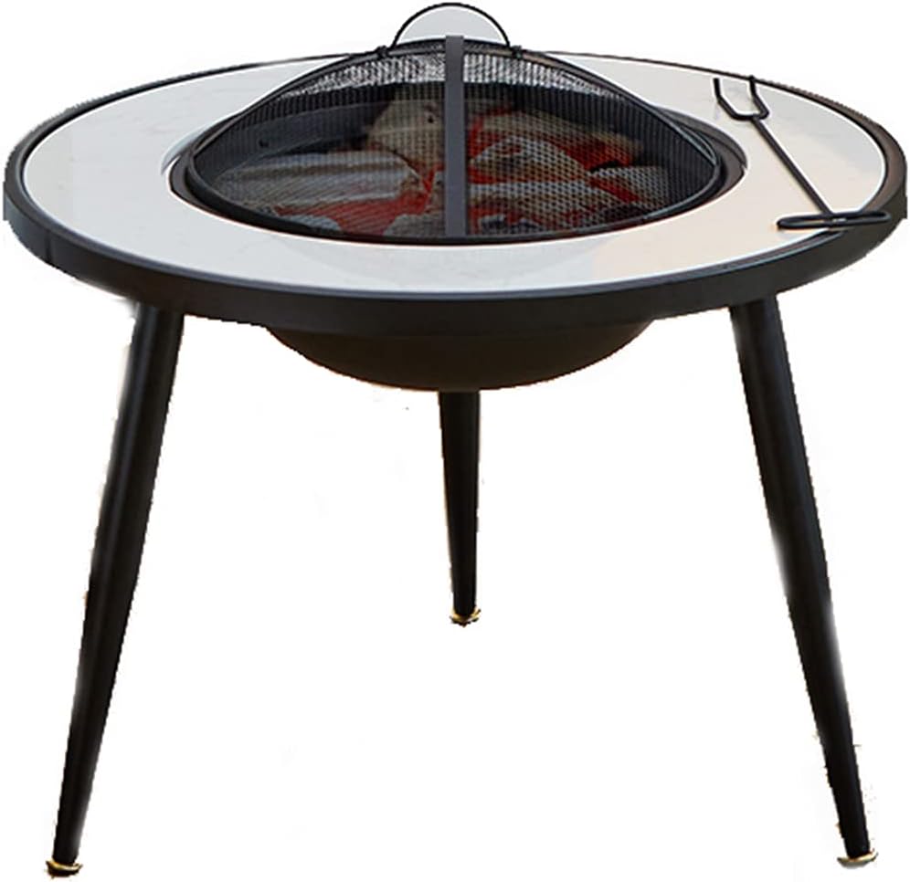 Backyard Patio Garden Fireplace Wood Burning Fire Pit BBQ Grill Firepit Bowl Outdoor Fire Pits Garden with Grill Grate 2 in 1 Fireplace for Bonfire for Camping