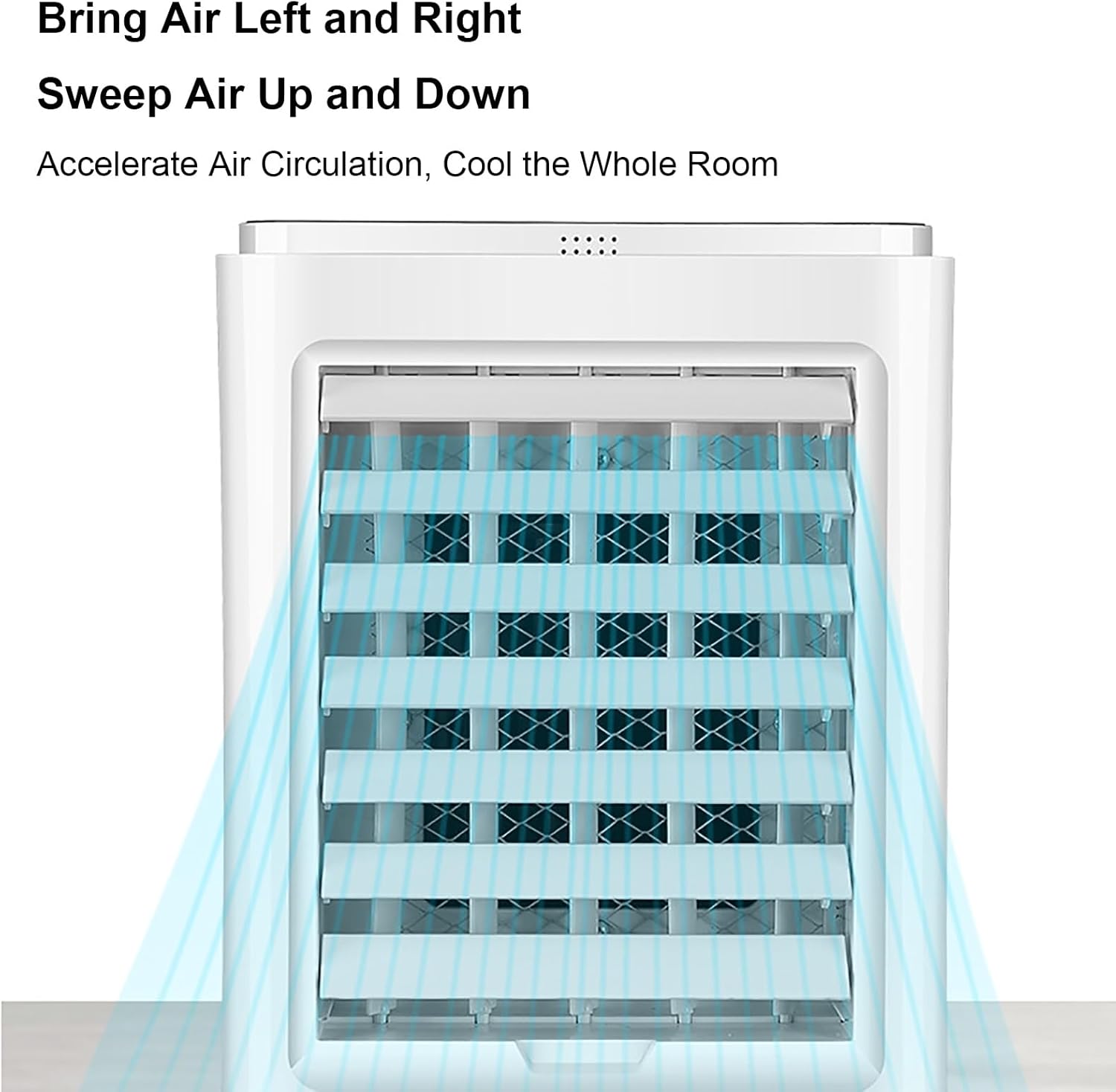 Portable Small Swamp Cooler, Evaporative Air Cooler with Remote 1Gal Larger Water Tank, 3 Speeds & 3 Models, 60°Oscillation, 4H Timer, Windowless Air Conditioner for Bedroom