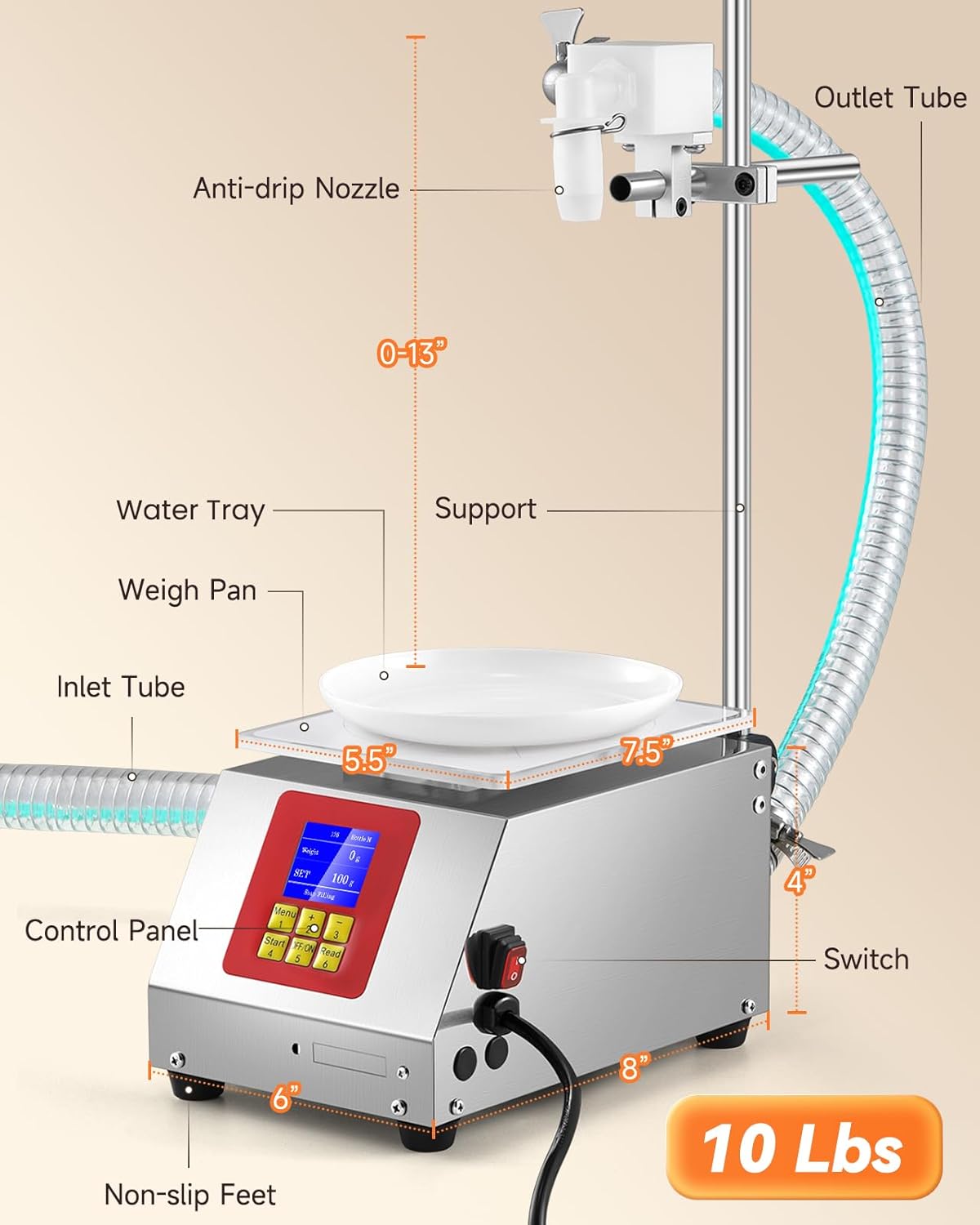 Viscous Liquid Filling Machine 2-IN-1 Honey Filling Machine, Automatic Weight Bottle Filling Machine for Oil, Laundry Detergent, Gel, Honey, Sauce