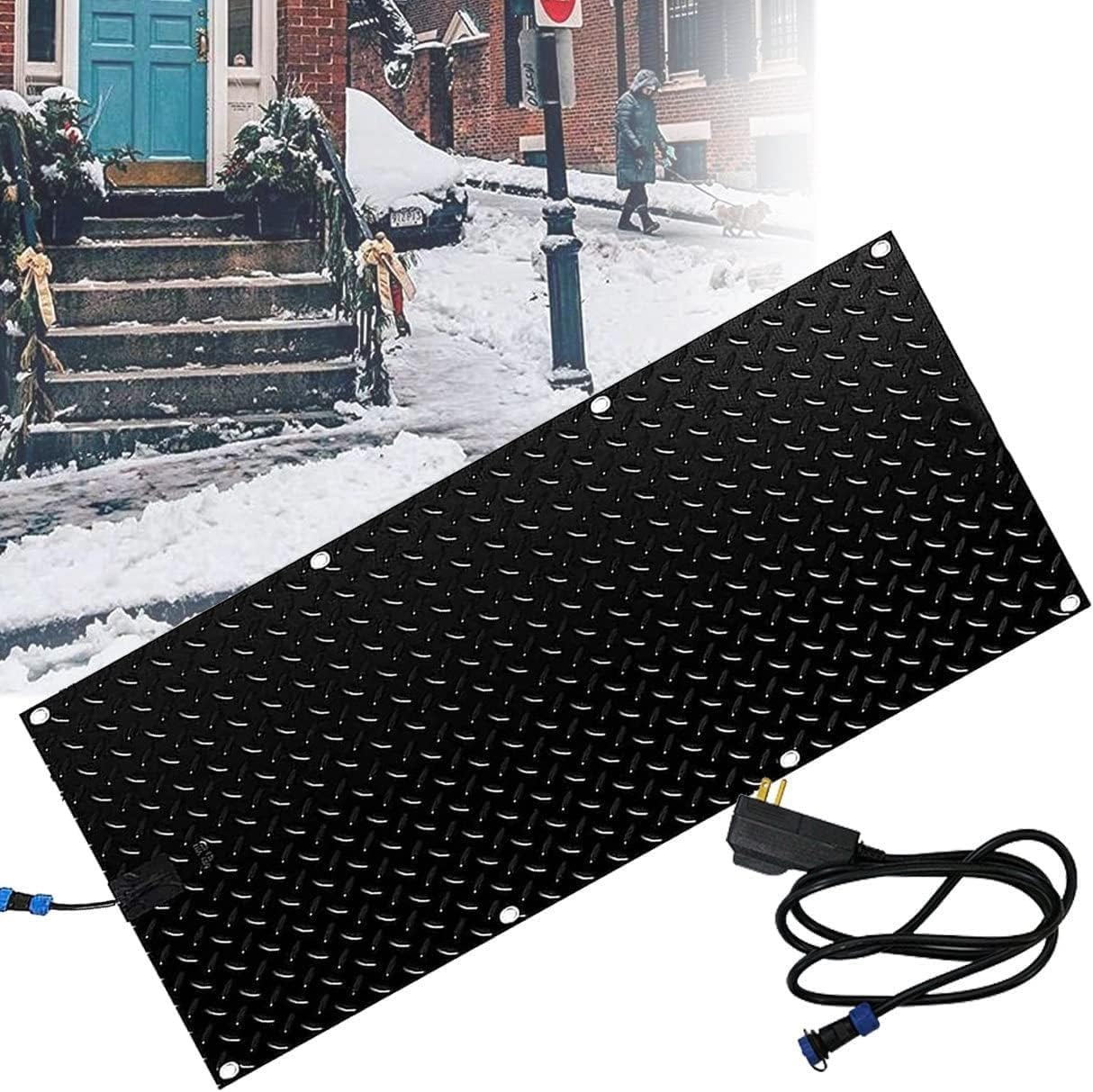 Winter Outdoor Anti-Slip Snow-Melting Pads and Heated Anti-Slip Snow-Melting Blankets are Used for corridors/entrances/Steps(60x400cm/23.6x158in)