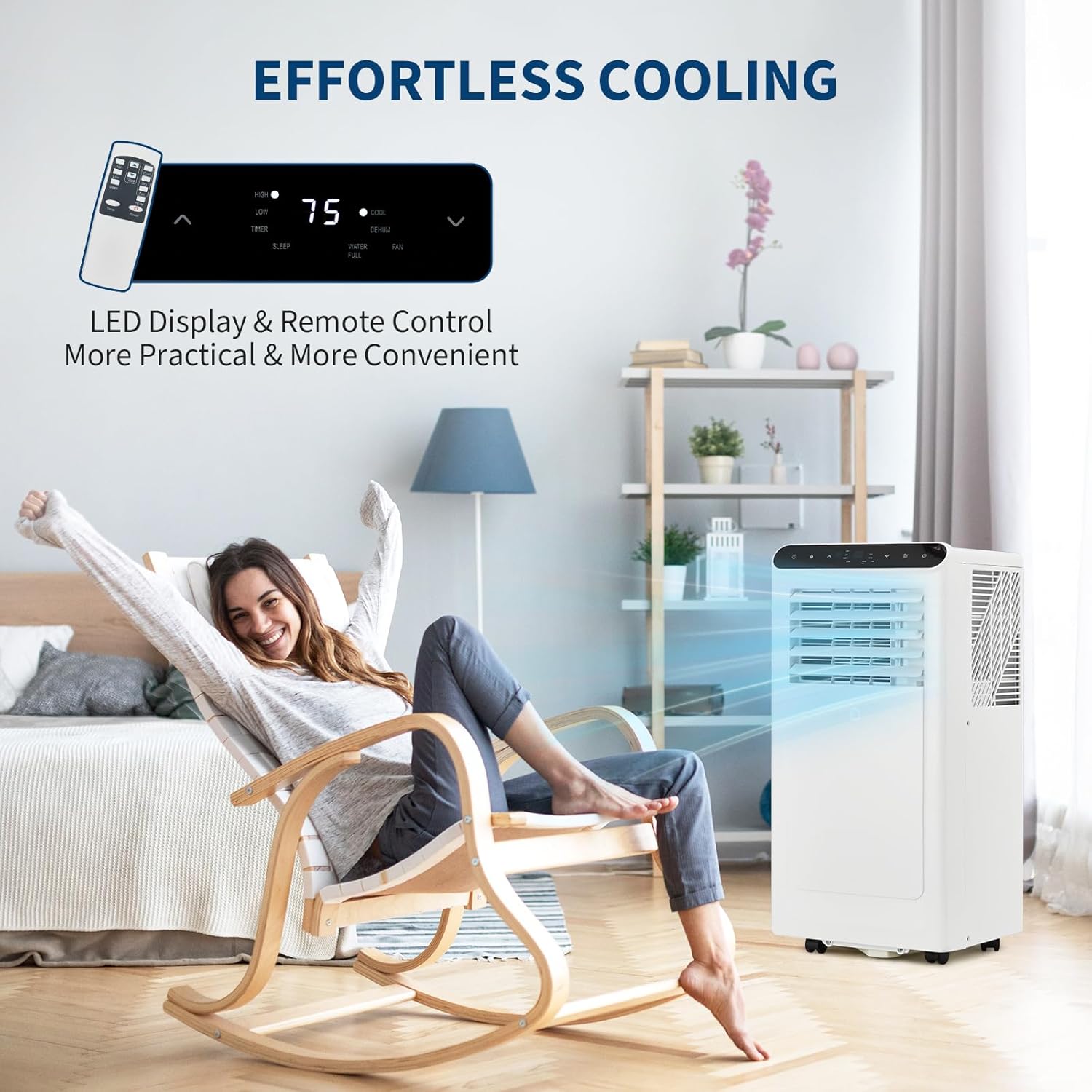 10000 BTU Portable Air Conditioner with Remote Control - 3-In-1 Quiet AC Unit, Dehumidifier & Fan for 350 Sq.Ft Rooms. Includes Window Kit, 24H Timer & Sleep Mode