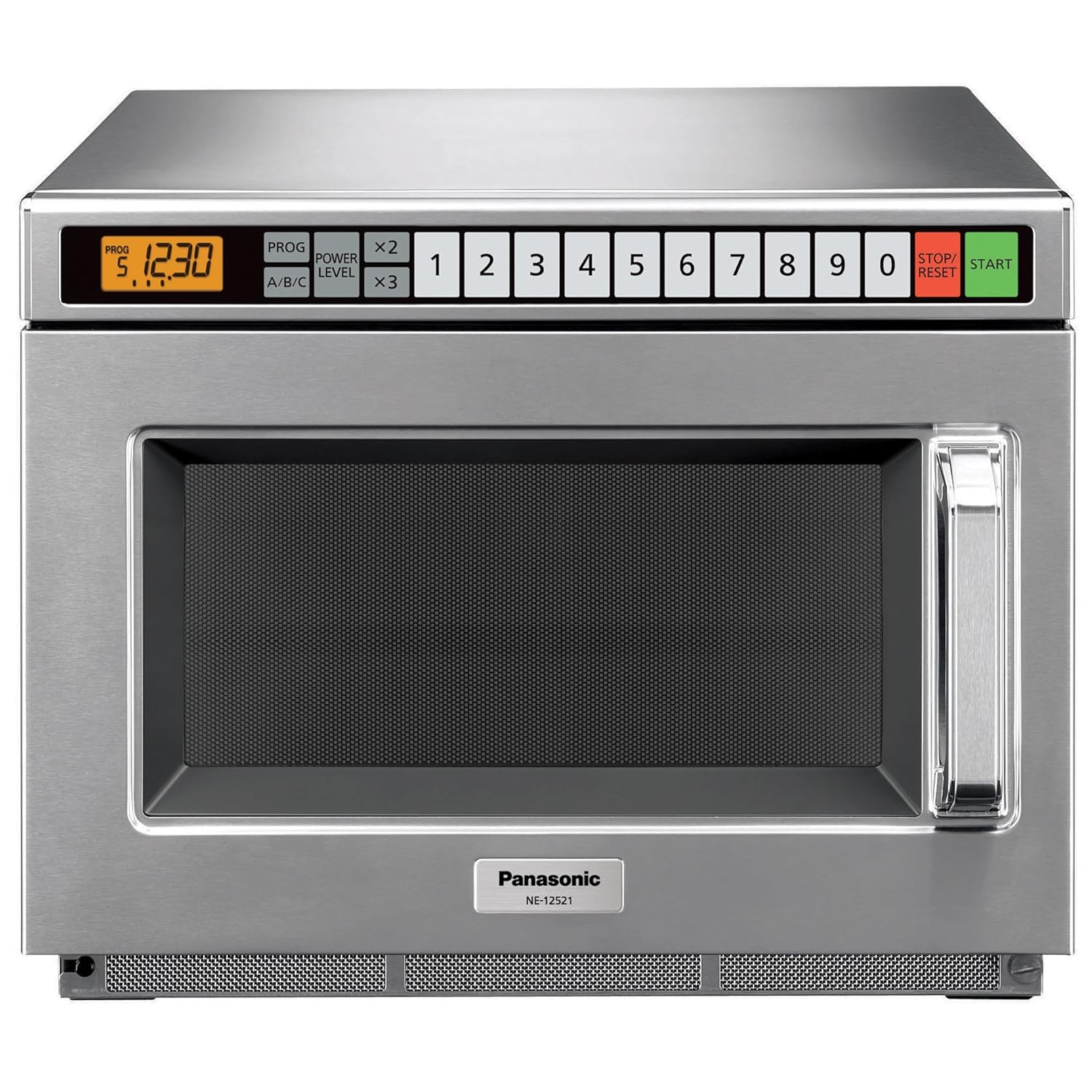 Panasonic PRO1 Commercial Microwave Oven, Heavy Duty, .6 cu ft 1200W, 5-Stage Cooking, LCD Display, Stainless Steel, Programmable, NSF & UL Approved - NE-12521