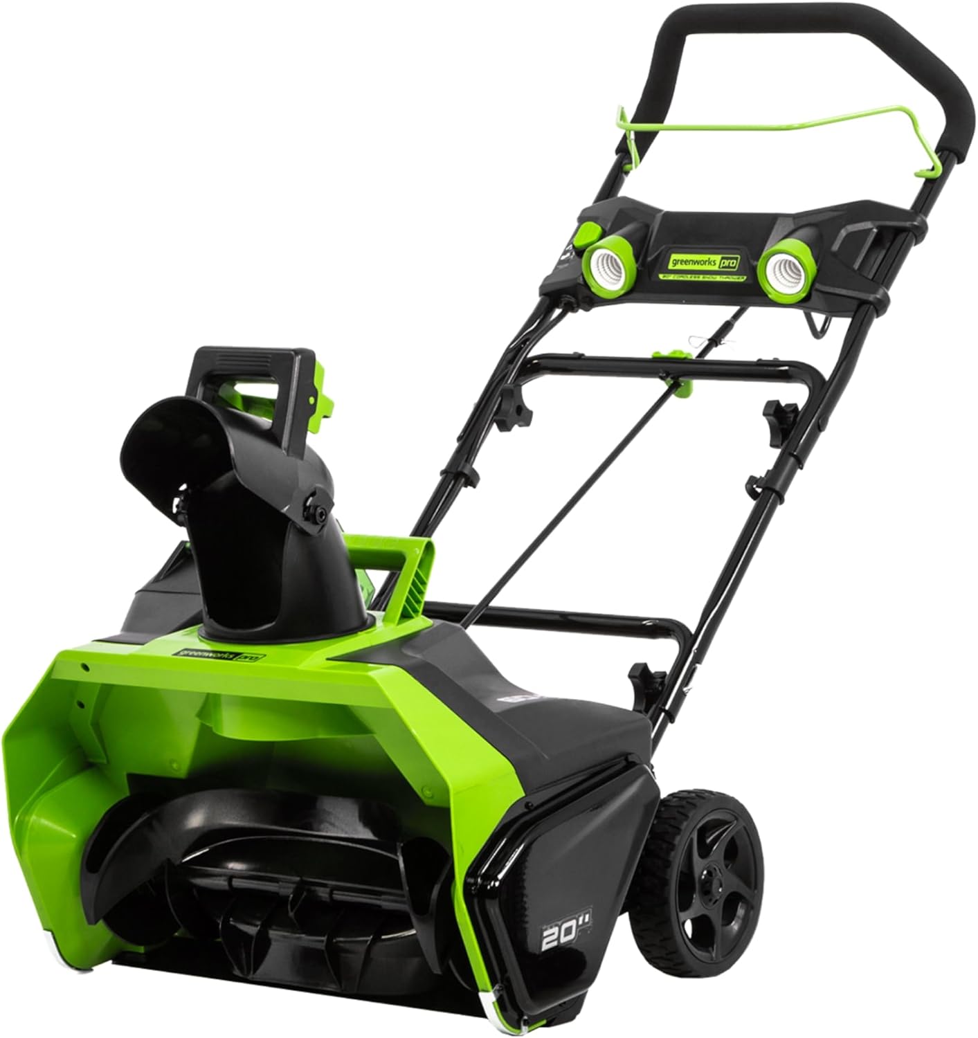 Pro Snow Blower 20 in 60V Single-Stage Battery Powered Push Outdoor Equipment by Greeenworks, 50 min Charge.