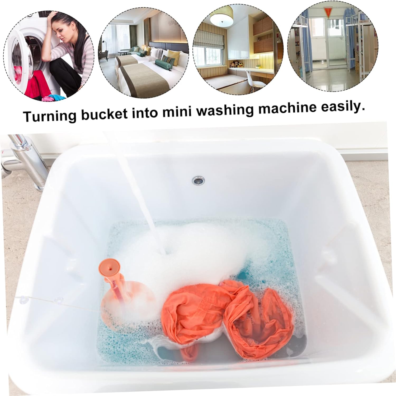 360degree Travel Washing Machine Portable Washer Laundry Rotation Sonic Cleaner
