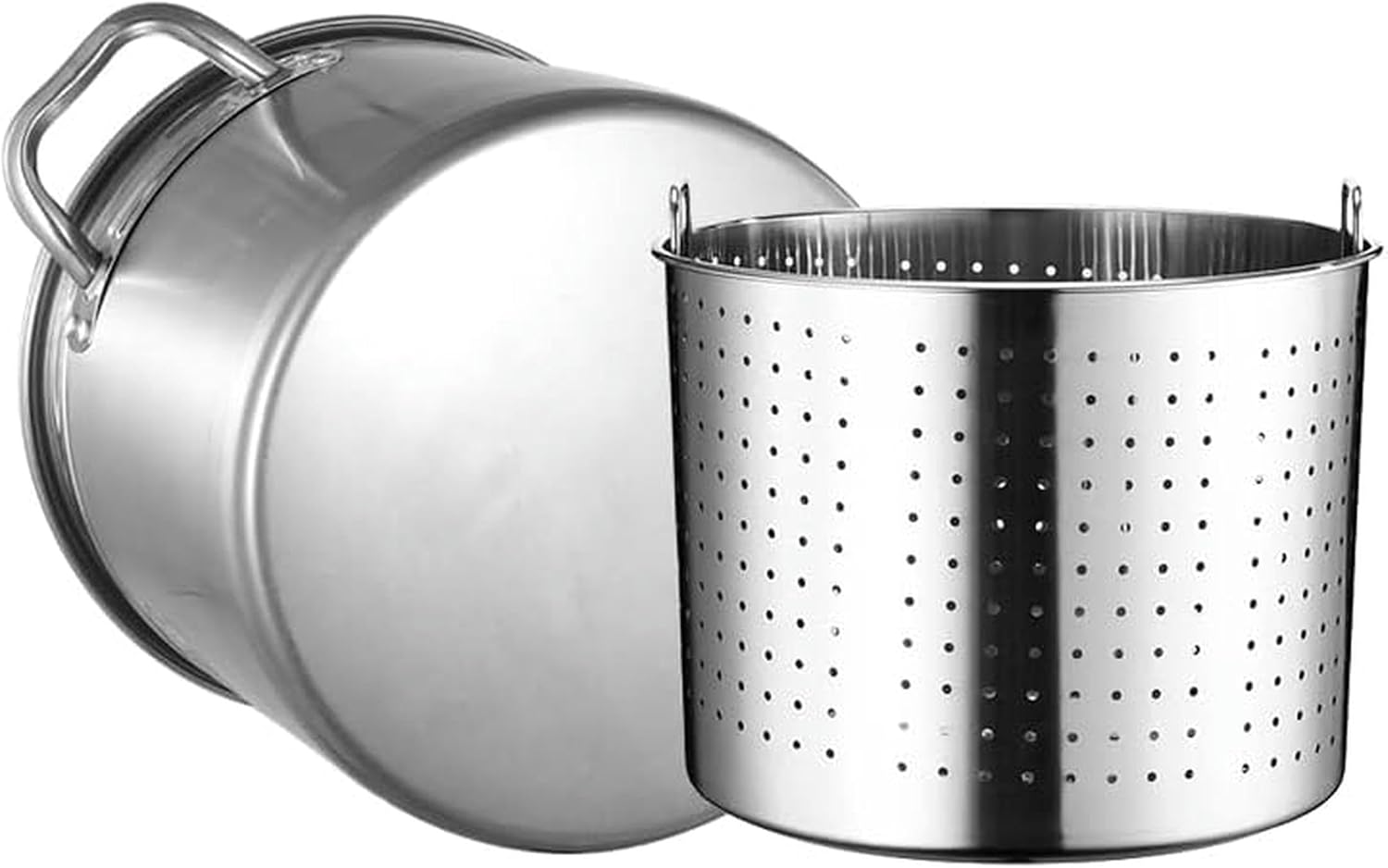 Large Crab Seafood Boil Pot with Basket and Lid - Heavy Duty Stainless Steel Stockpot Deep Turkey Fryer Pot for Steaming Tamales, Lobster, Shrimp,Crawfish,70L/6（70L/63QT）