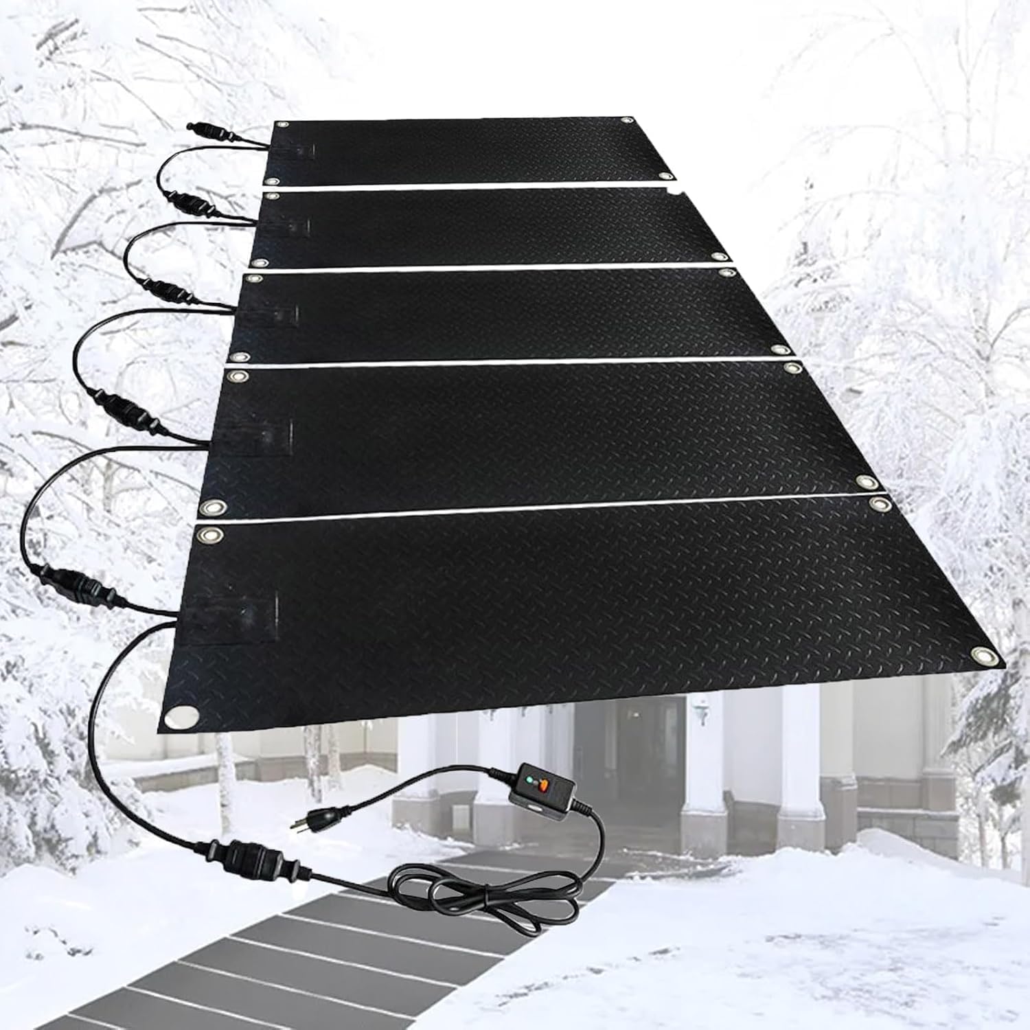 Snow and Ice Melting Mats,Heated Snow Melting Mats for Stairs,Stair Ice Melts,2 in/h Melting Speed,for Winter Outdoor Stairs, Steps, Doorways, Walkways, Driveway