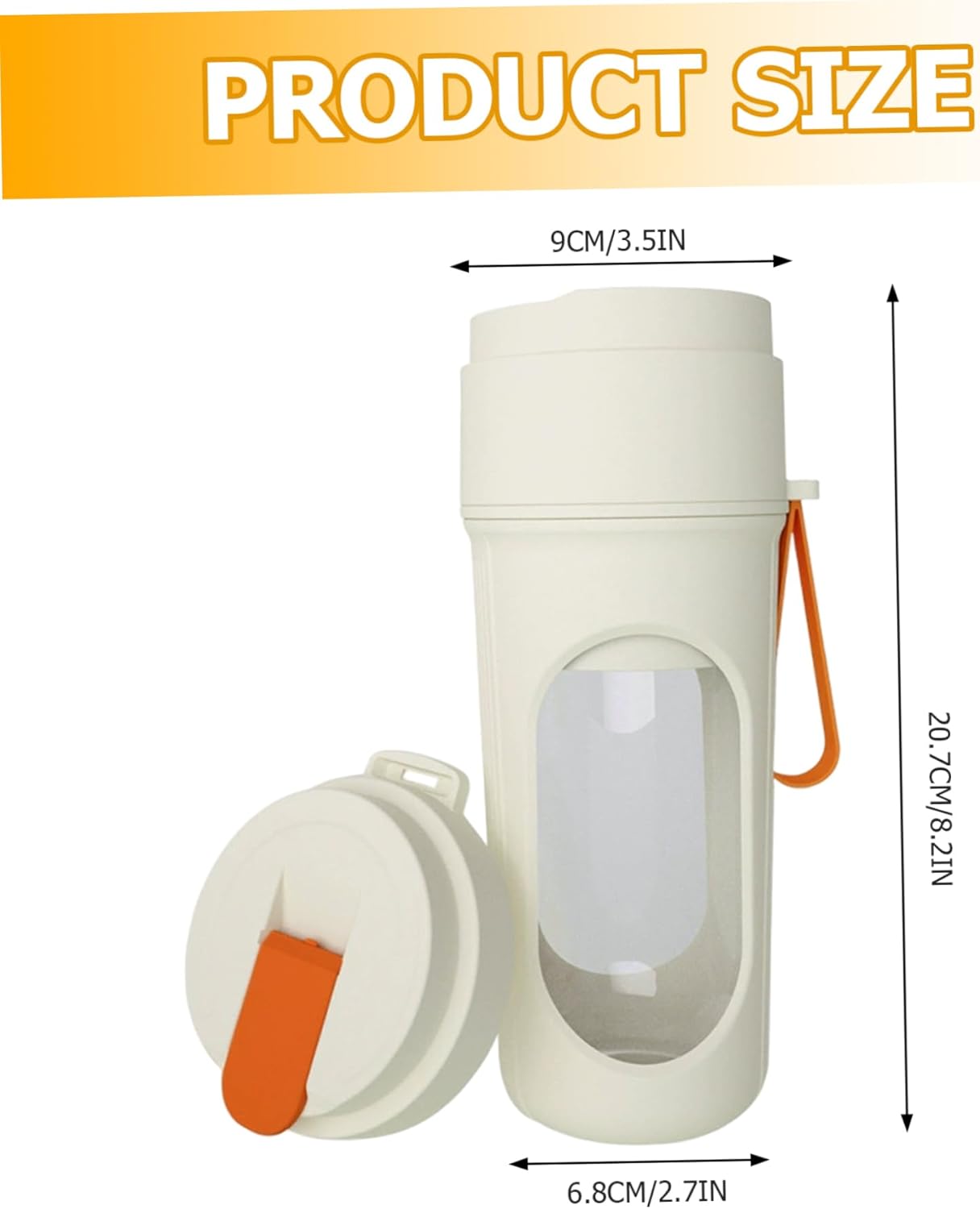 Portable Blender 450ml/15oz Wireless Fast Clear Juice Blender with Safety Lock & Strap Keep Fresh for Home, Office, School, Travel