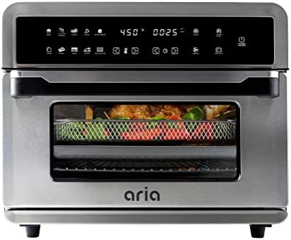 Aria 30 Qt. Touchscreen Toaster Oven with Recipe Book, Brushed Stainless Steel