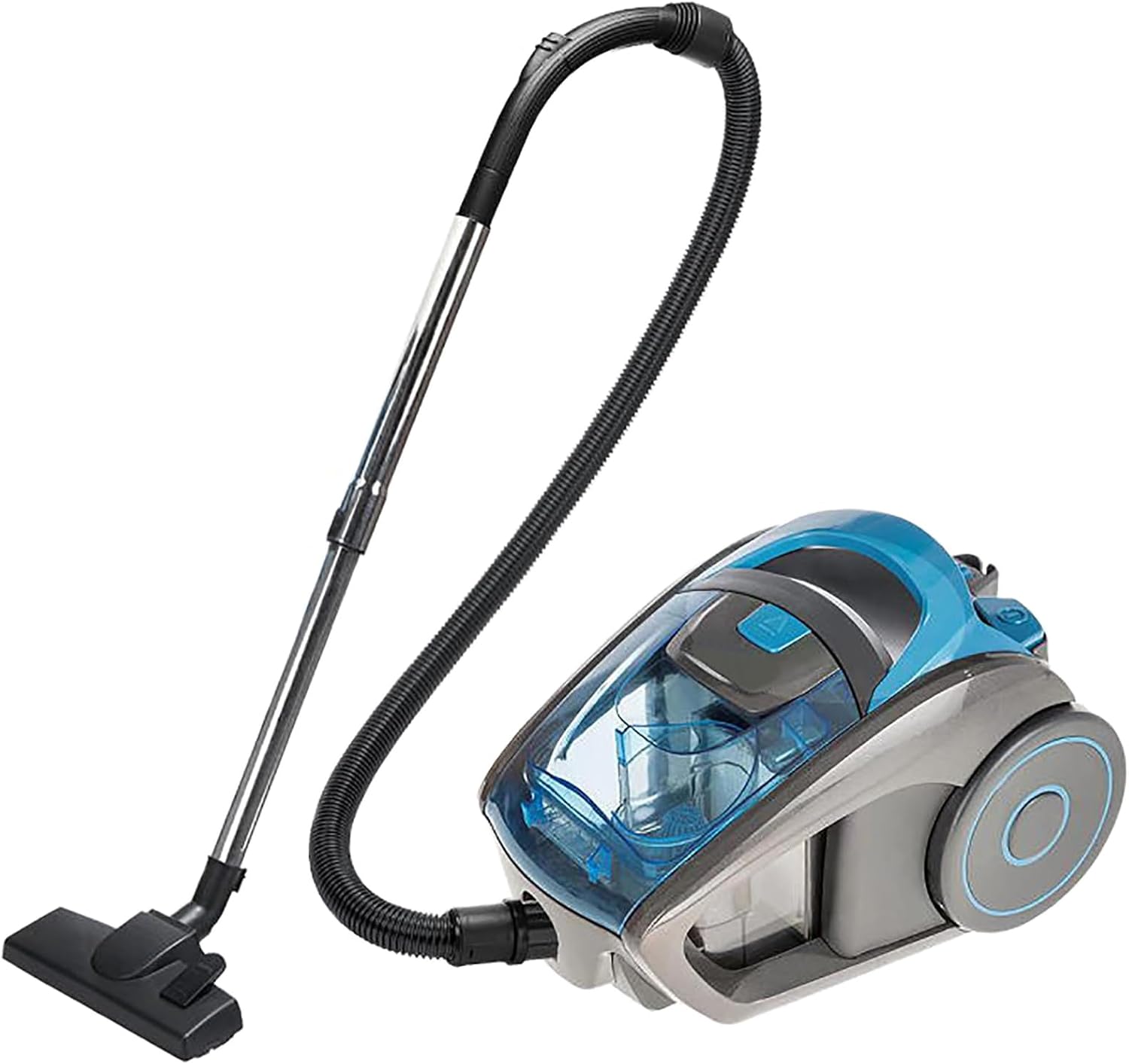 Handheld Cylinder Vacuum Cleaner, 1.8L Bagless Canister Vacuum Cleaner with HEPA Filter, Extendable Hose, Lightweight and Low Noise, Carpet and Hard Floor Cleaner