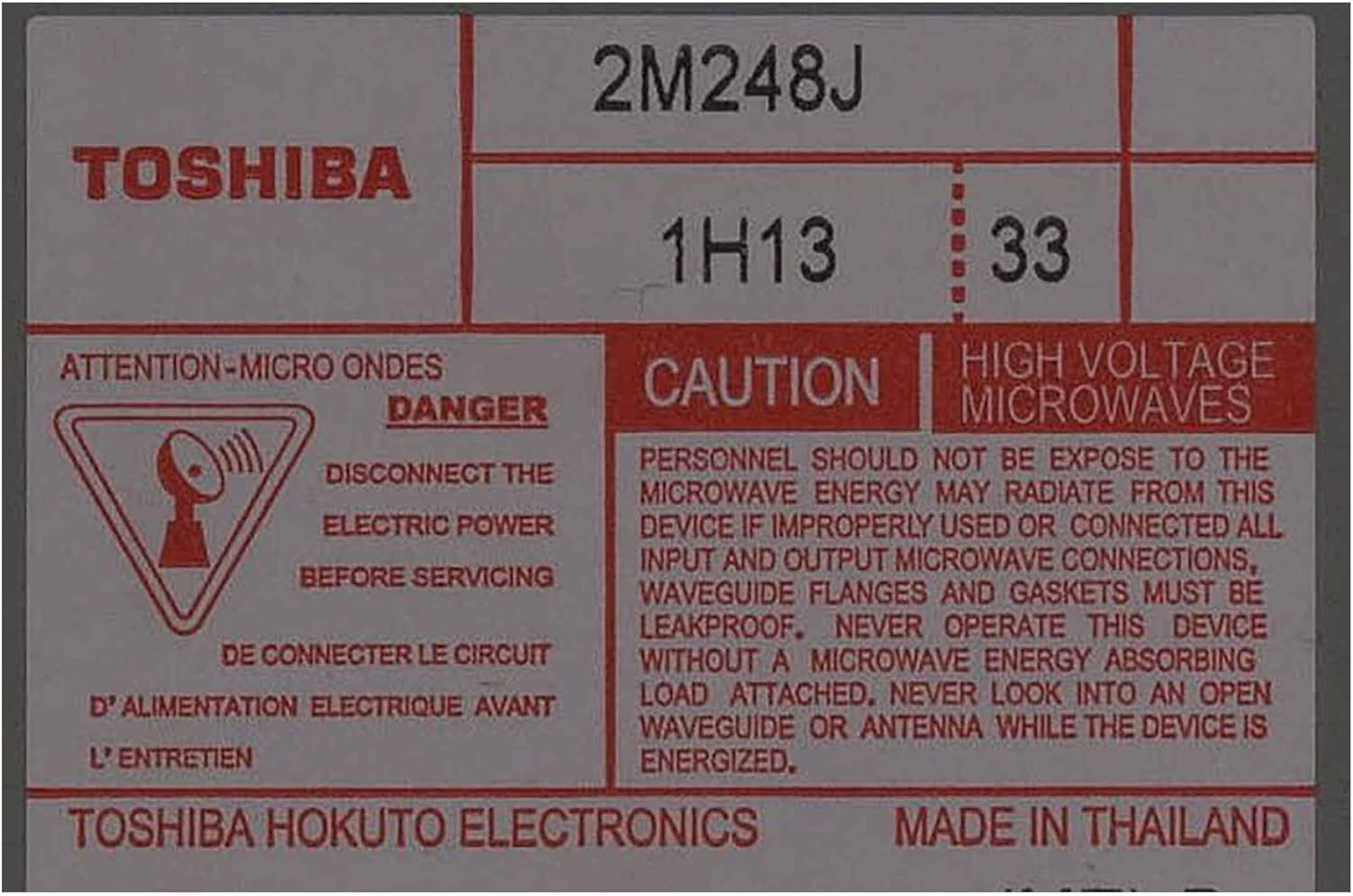 Frigidaire 5304519335 Microwave Magnetron