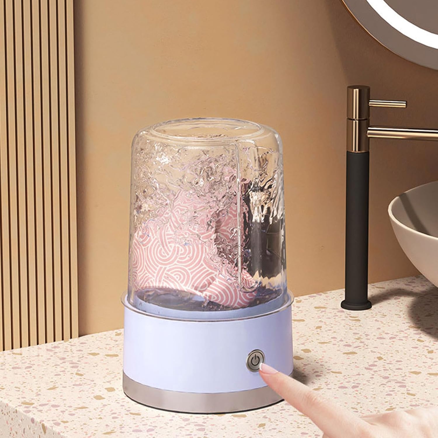 Portable Washing Machine, 7.87 x 5.12 x 5.12in Mini Washer Washing Machine for Apartments,Dorm,Camping,RV,Travel Laundry, Below 1kg Deep Cleansing Semi Automatic Travel Washer
