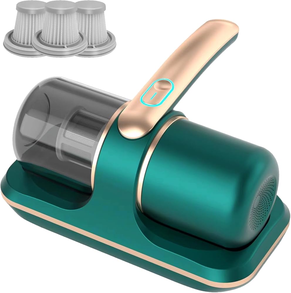 Bed Vacuum, 12000pa Bed Vacuum, Mattress Cleaner Machine Deep Cleaner with UV-C Light, 8000 Vibrations per Minute for Mattress/Sofa/Pet Hair/Carpet (Green)