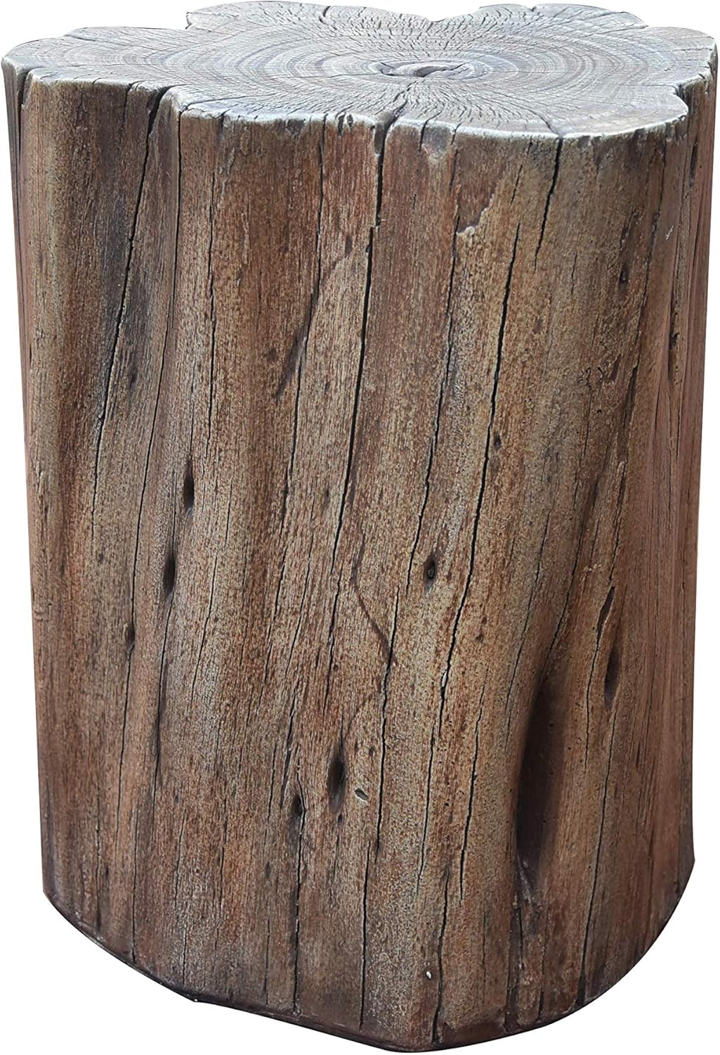 Elementi Warren Driftwood Outdoor Fire Pit Seating 18 Inches Concrete Backyard Chair Firepit Accessories Patio Furniture