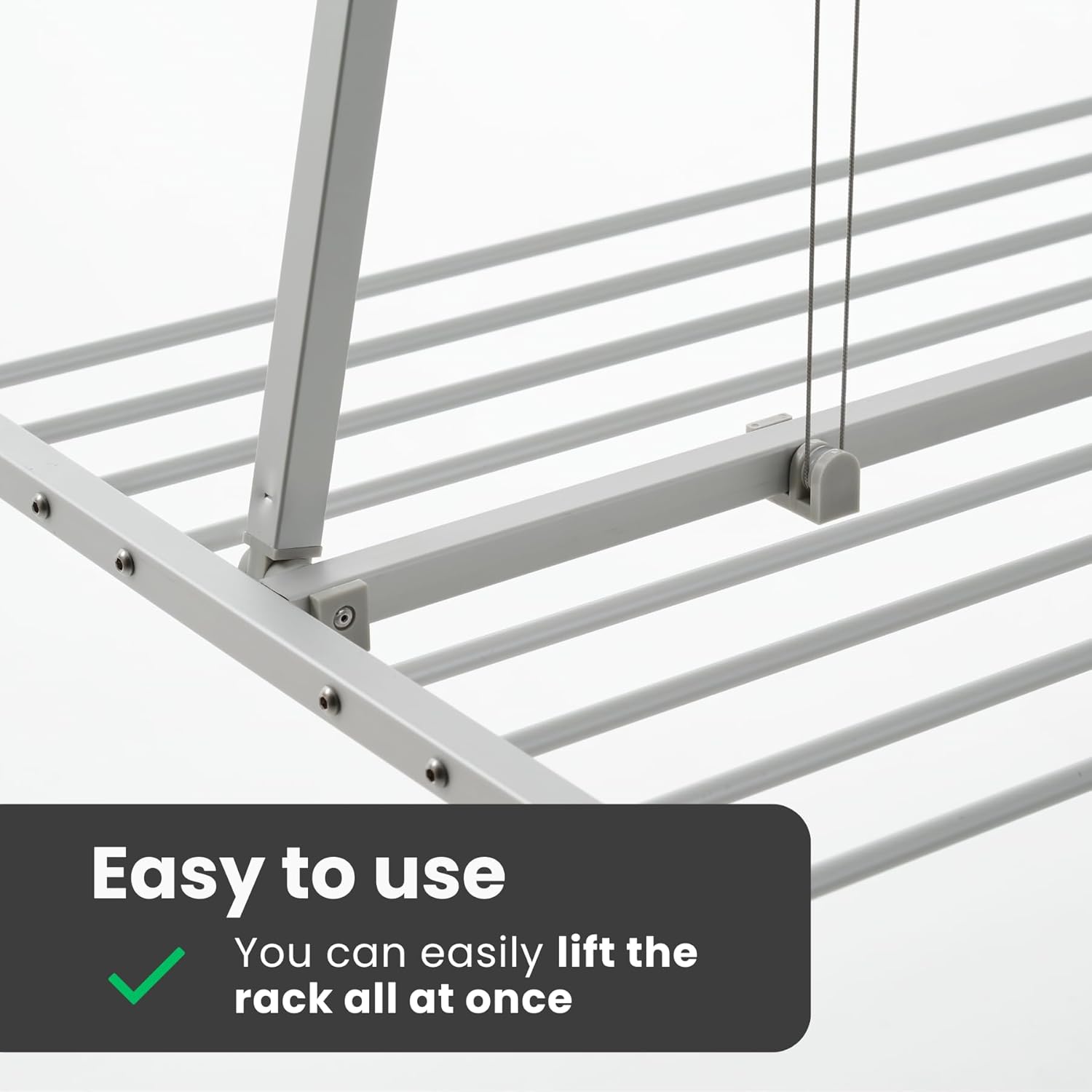 foxydry Mini, Ceiling Mounted Clothes Drying Rack, Pulley Clothesline, Vertical Folding Laundry Drying Rack 21.26