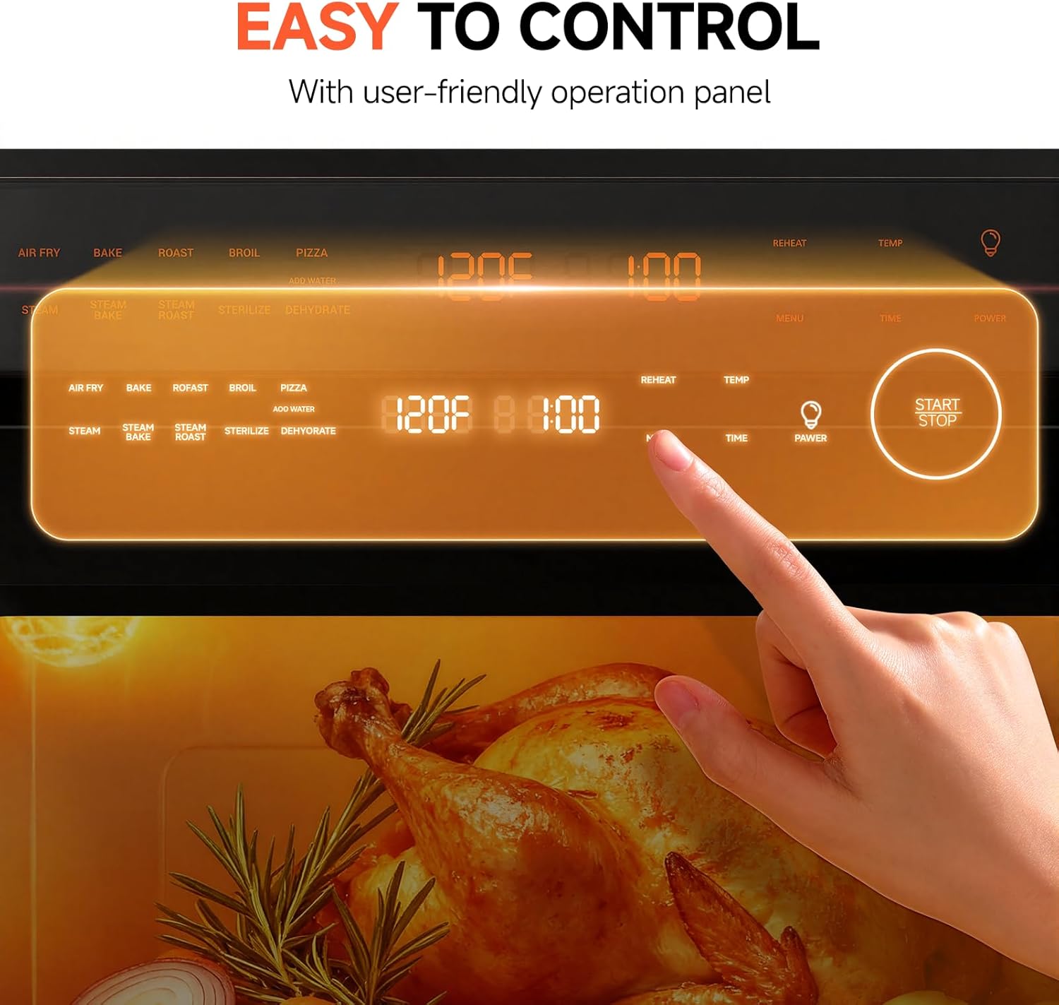 OUNIN 24L Steam and Air Fryer Combo Countertop Oven,11-in-1 Convection Baking and Steam,Bake,Broil,Dehydrate,304 Stainless Steel,Fast Cooking with Precise Electronic Temperature Control,for Gifting