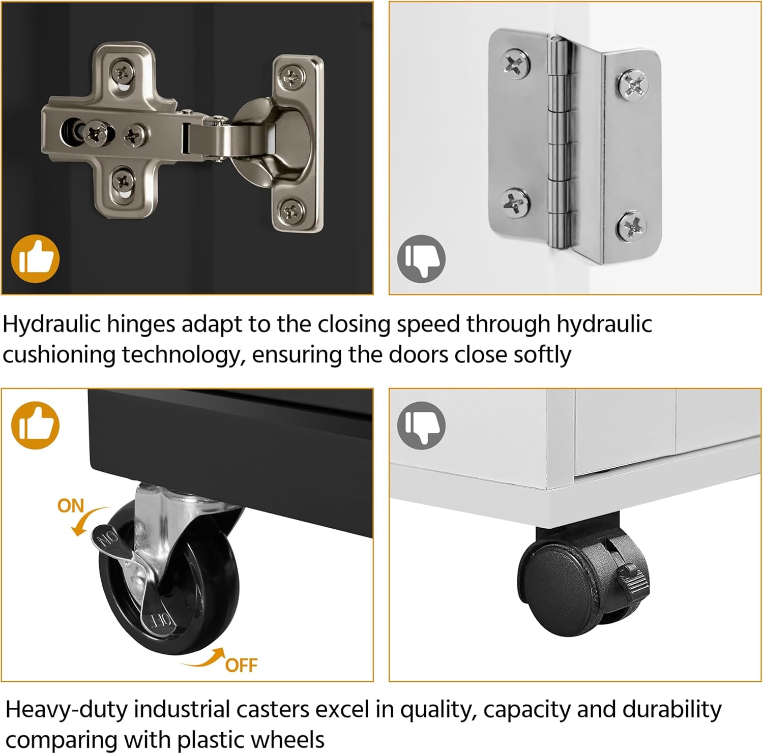 Yaheetech Kitchen Cart with Drawer, Kitchen Island on Wheels with Storage Rack & Cabinets, Microwave Cart for Kitchen with Storage, Rolling Coffee Cart Station, Black