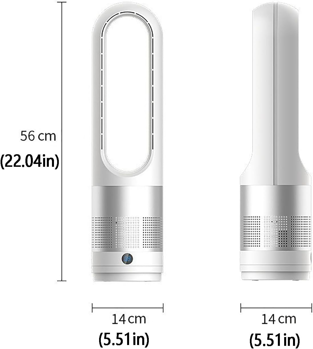 Bladeless Fan, Quiet Oscillating Tower Fan with Remote, Office Floor Fan, Air Circulation Fans, Hot and Cold, Can Be Used All Year Round；8 Air Speeds, Timed Appointments(Gold)