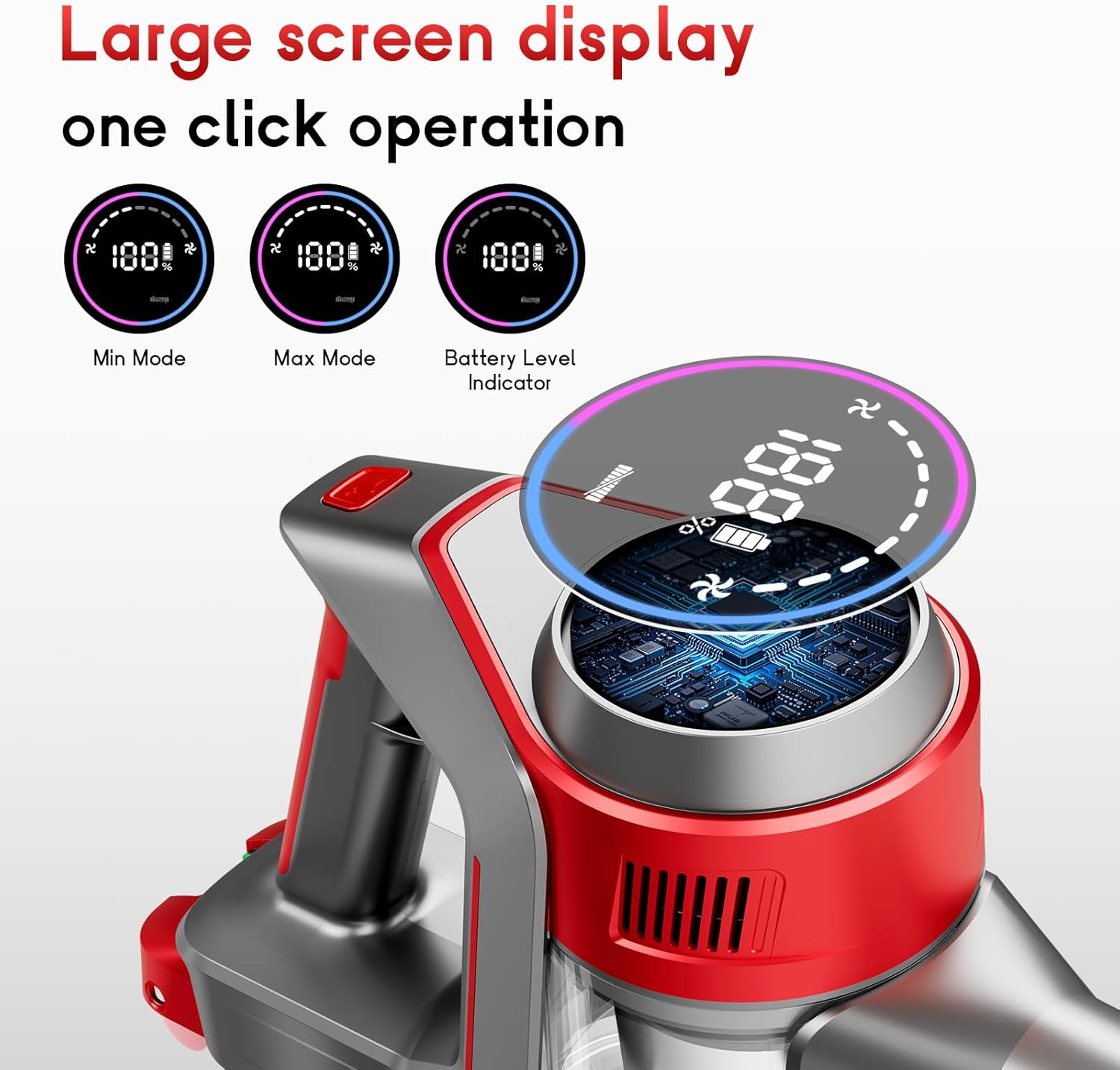 KIKETECH Cordless Vacuum Cleaner, 8 in 1 Vacuum Cleaners,1.7 L Dust Cup, Rechargeable Vacuum Pet for Hair, Carpet, Hardfloor，Y5