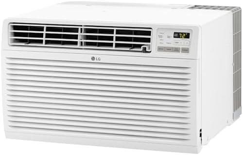 LG 9,800 BTU Through the Wall Air Conditioner with Supplemental Heat, 230V, AC Wall Unit for Rooms up to 440 Sq.Ft. (18' x 25' Room Size), Perfect for Bedroom, AC with Remote and Auto-Restart, White