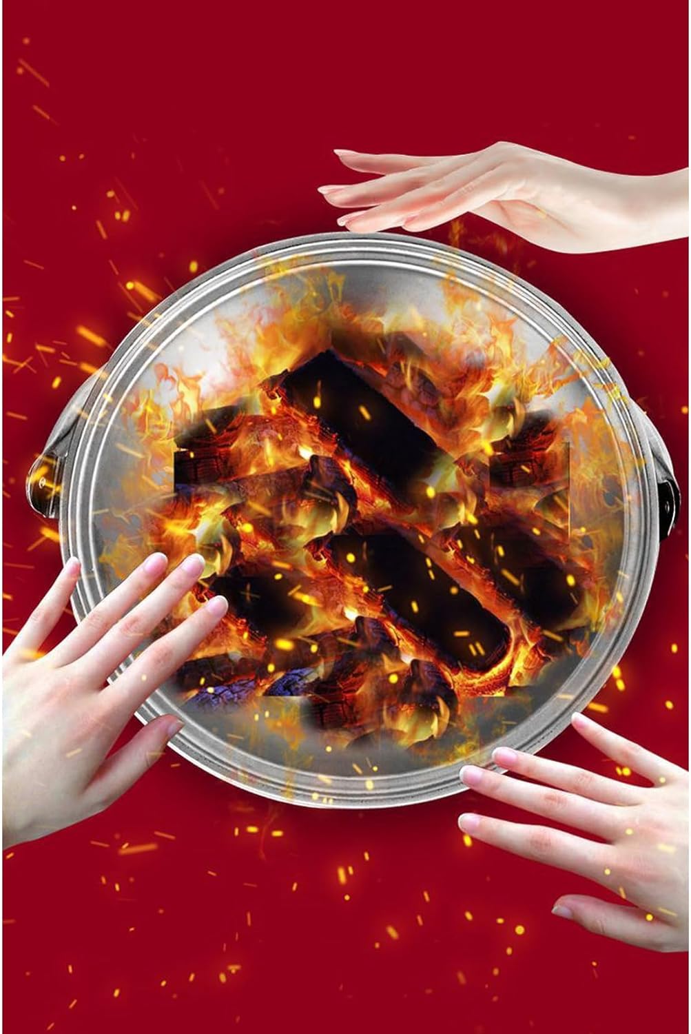 Multifunctional Fire Pit 32 x 20 cm,Stainless Steels,Outdoor Patio Heater for Barbecues,Parties and Camping,Please Select Accessories According to Your Needs (B)