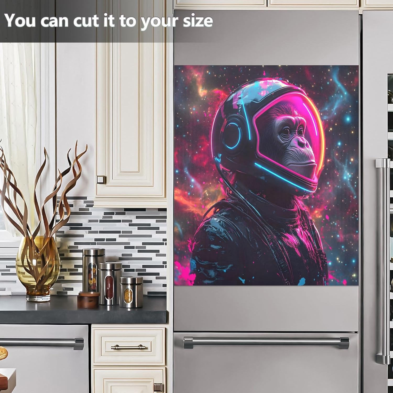 Dishwasher Magnet Cover Large Magnetic Stickers Space Gorilla Front Dishwasher Cover Reusable Decal for Home Kitchen Anti-Scratch Refrigerator Decorative Lid Washing Machine Laundry 23