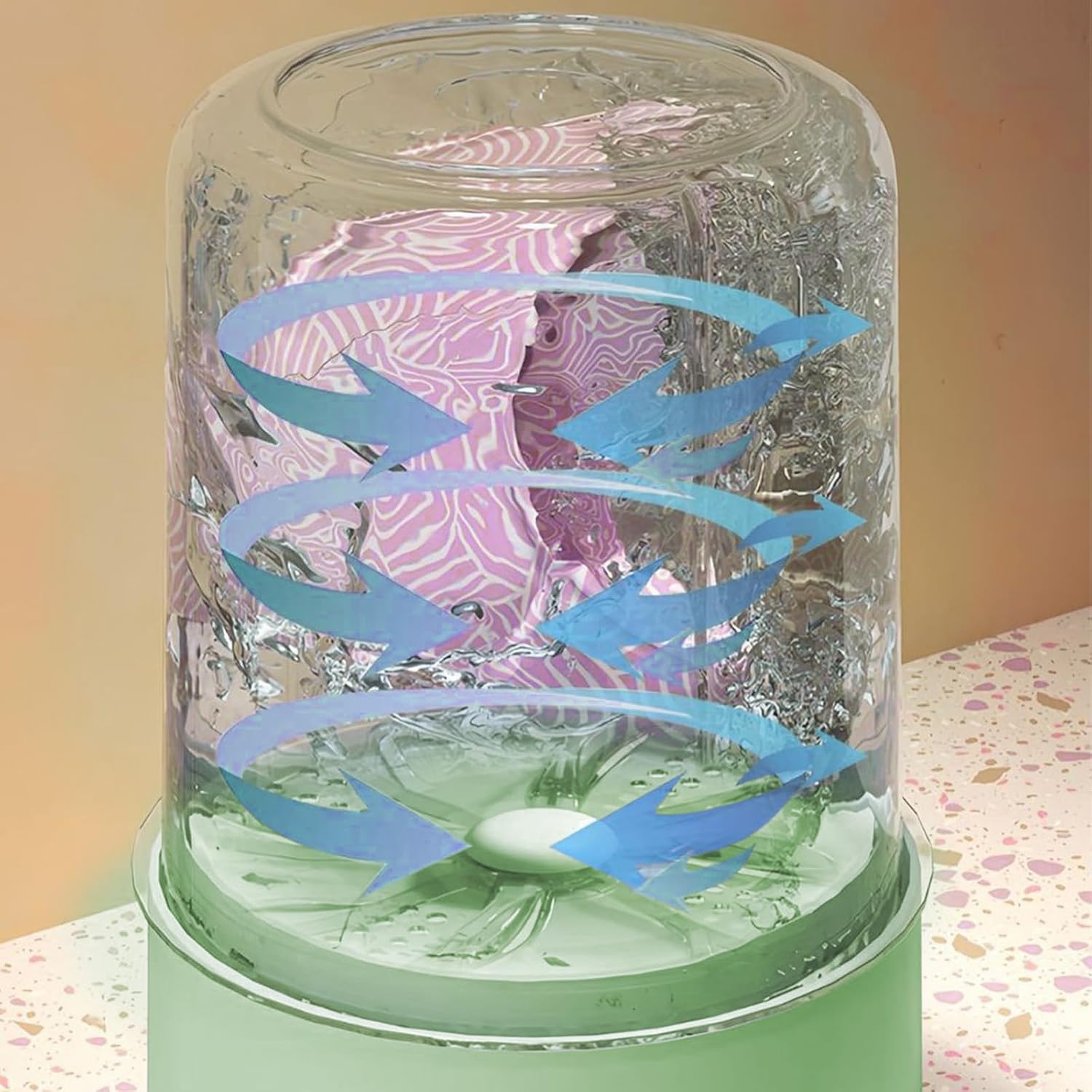 Portable Rechargeable Cordless Mini Washing Machine, Underwear Washing Machine, 4000mAh, 1L Capacity, Compact Quiet Mini Fully Automatic Washing Machine for Bras, Underwear & Socks (Green)