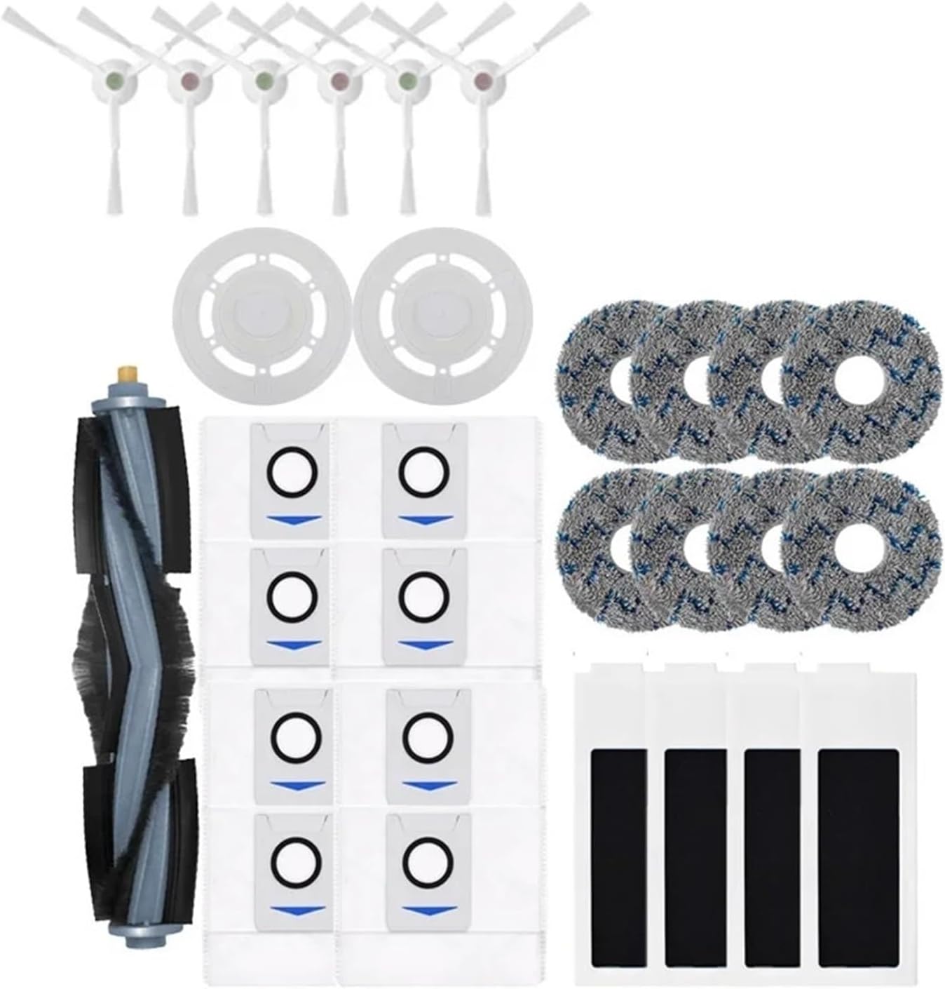 Compatible with Ecovacs Deebot T20 / T20 Max / T20 Pro Accessories Main Side Brush Mop Cloth HEPA Filter Dust Bag Robot Replacement Parts(Chocolate)