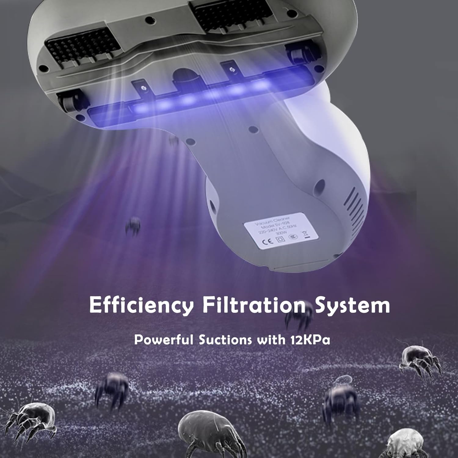 Mattress Vacuum Cleaner, UV Bed Vacuum Cleaner 12KPa Handheld Vacuum Upgraded Effectively Clean Up Bed, Pillows, Cloth Sofas, Carpets and Ther Fabric Surfaces